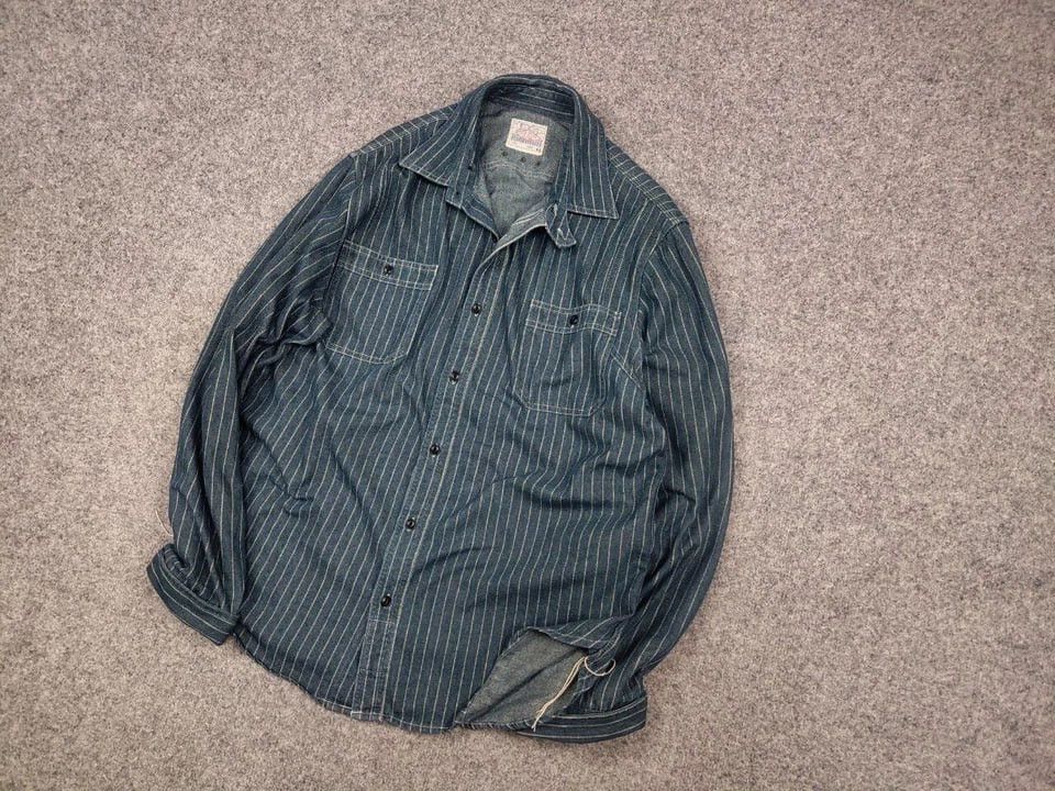 Japanese Brand Non Stock Flyer Japan Wabash Vent Hole Vintage Work Shirt Size US L / EU 52-54 / 3 - 3 Thumbnail