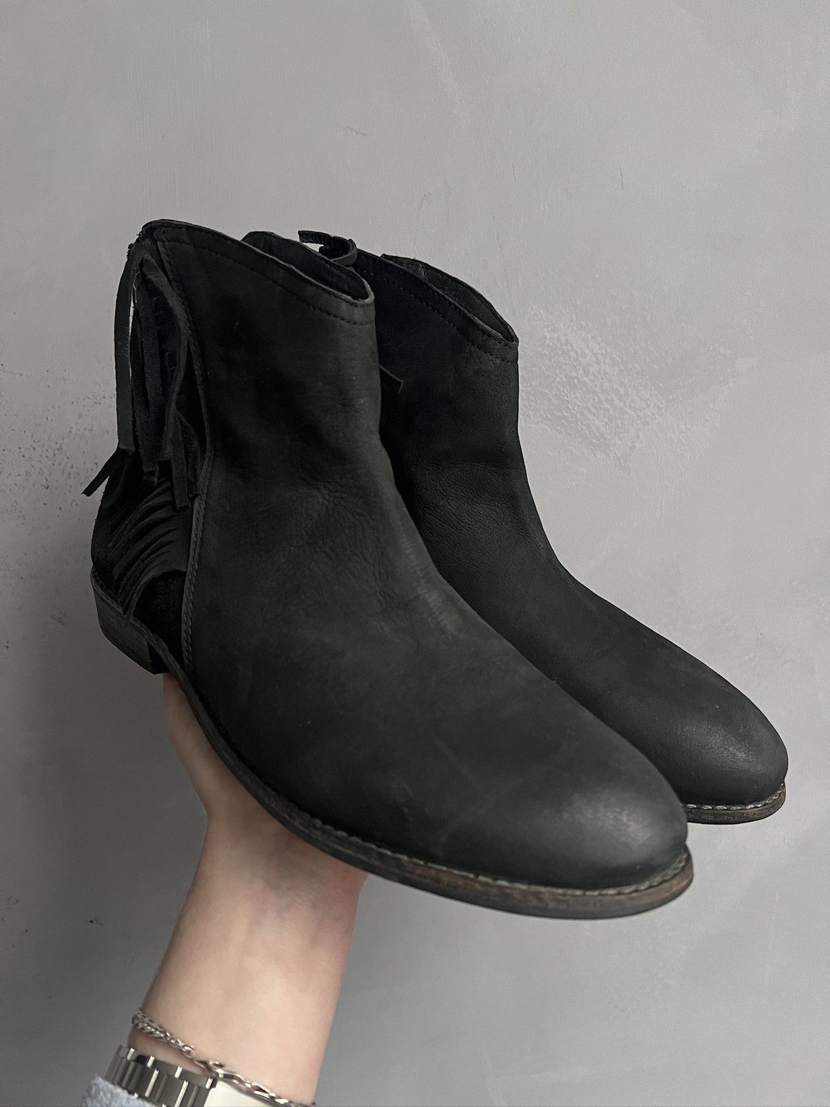 Hedi Slimane Western suede leather hedi slimane style leather boots y2k Size US 8 / EU 41 - 1 Thumbnail