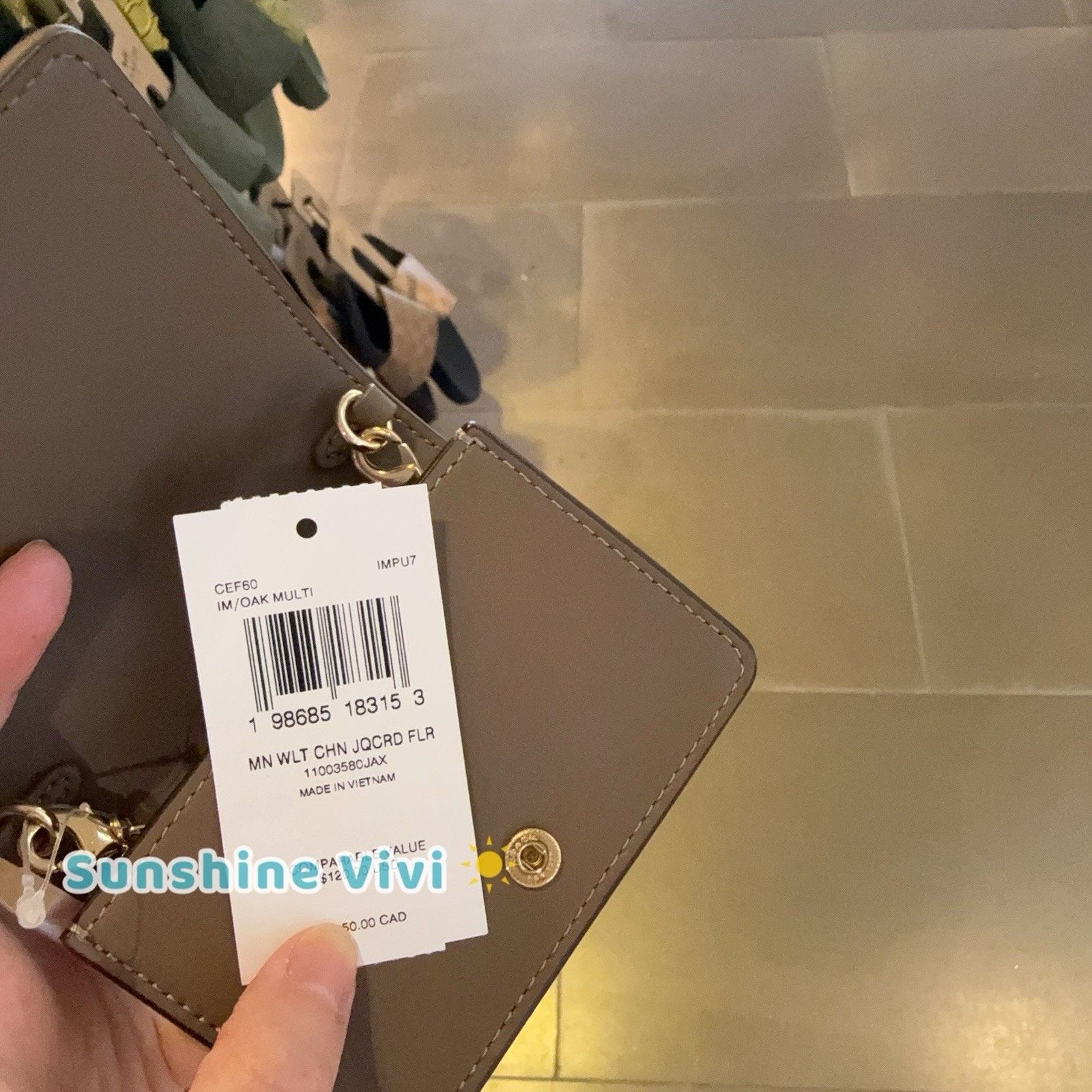 Coach NWT Coach Mini Wallet On A Chain Floral Embroidery CEF60 Size ONE SIZE - 6 Thumbnail