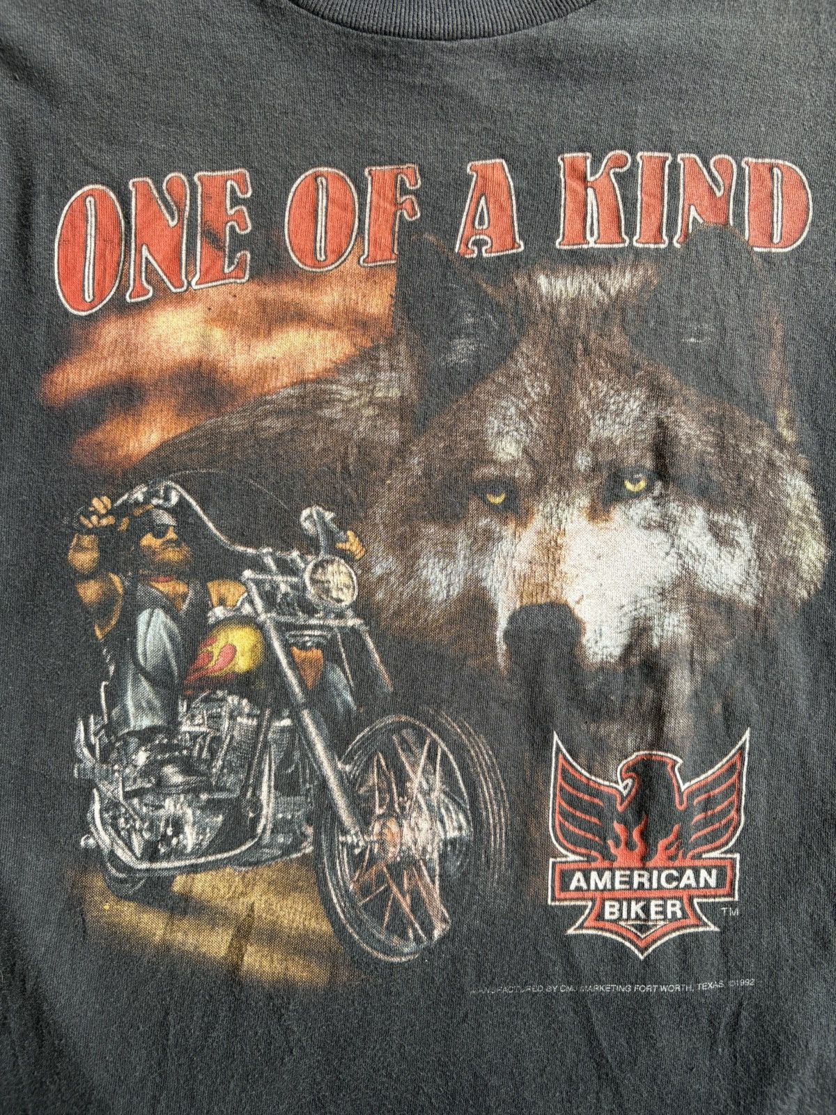 Harley Davidson Vintage 1992 American Biker Wolf 3D Emblem USA Tee Shirt Size US L / EU 52-54 / 3 - 3 Thumbnail
