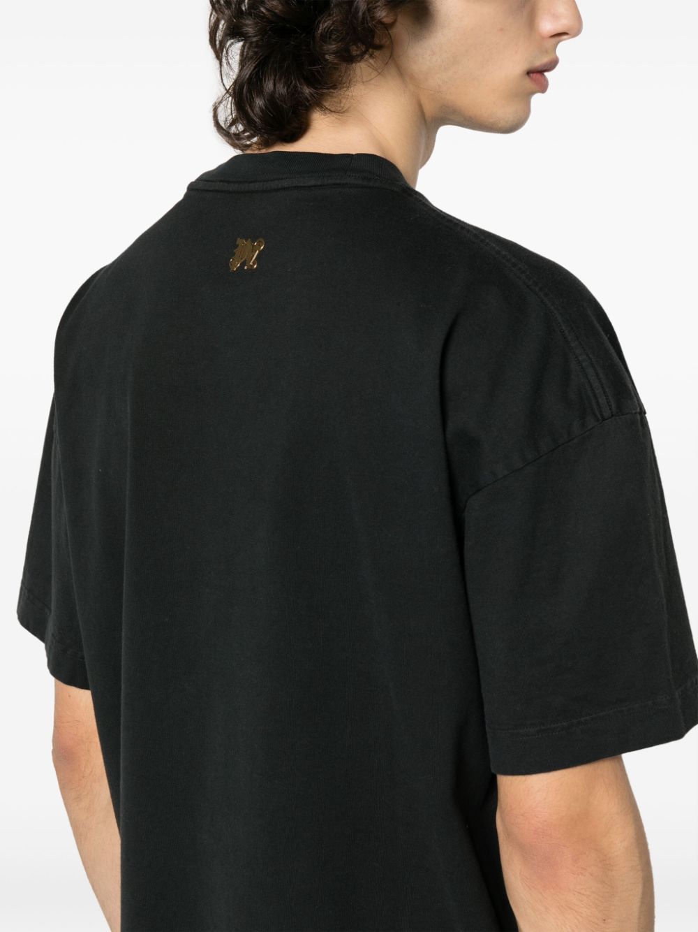 o1s22i1n1224 'Burning Monogram T-Shirt in Black