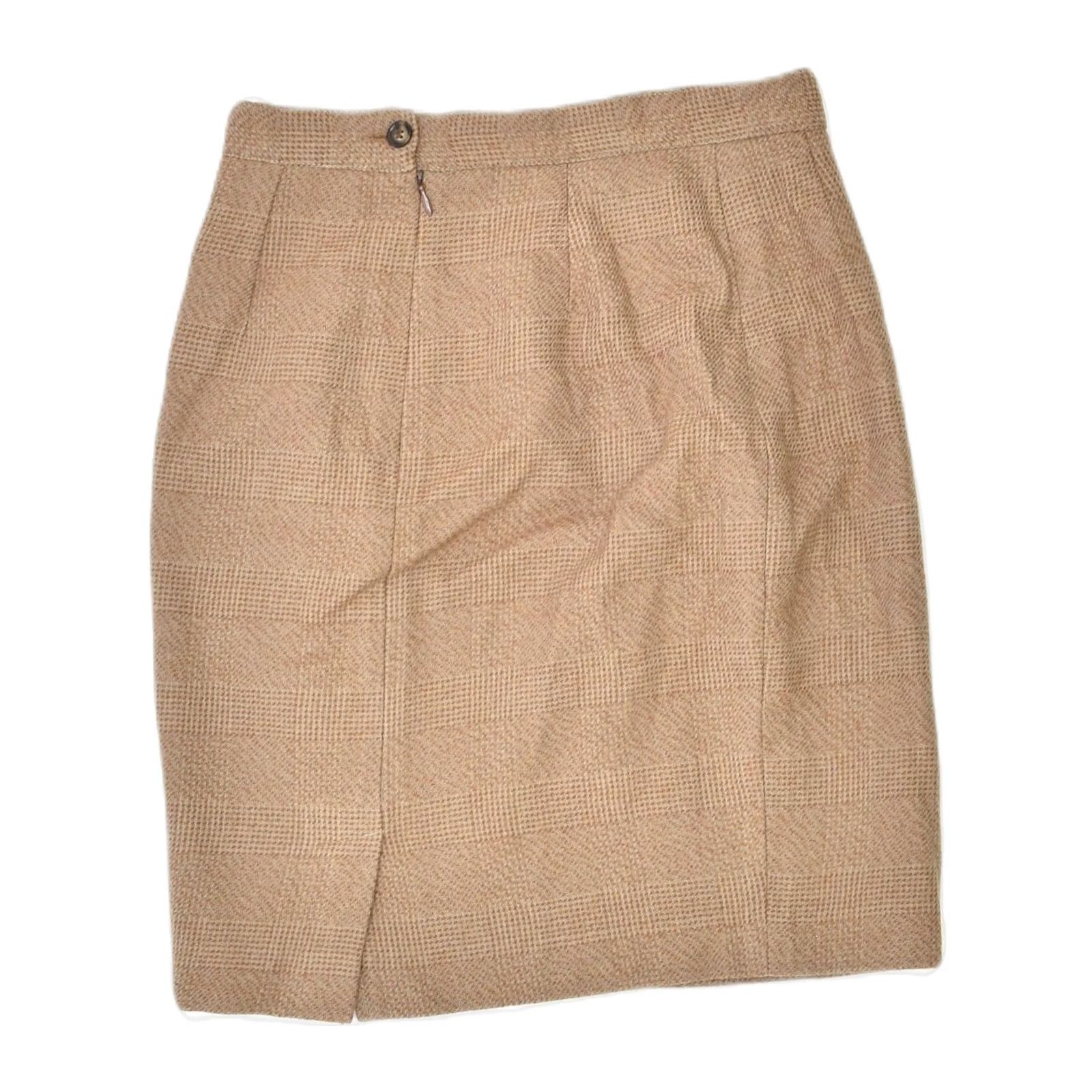 Vintage VINTAGE Womens Pencil Skirt W28 Medium Brown Wool Size 28" / US 6 / IT 42 - 2 Thumbnail