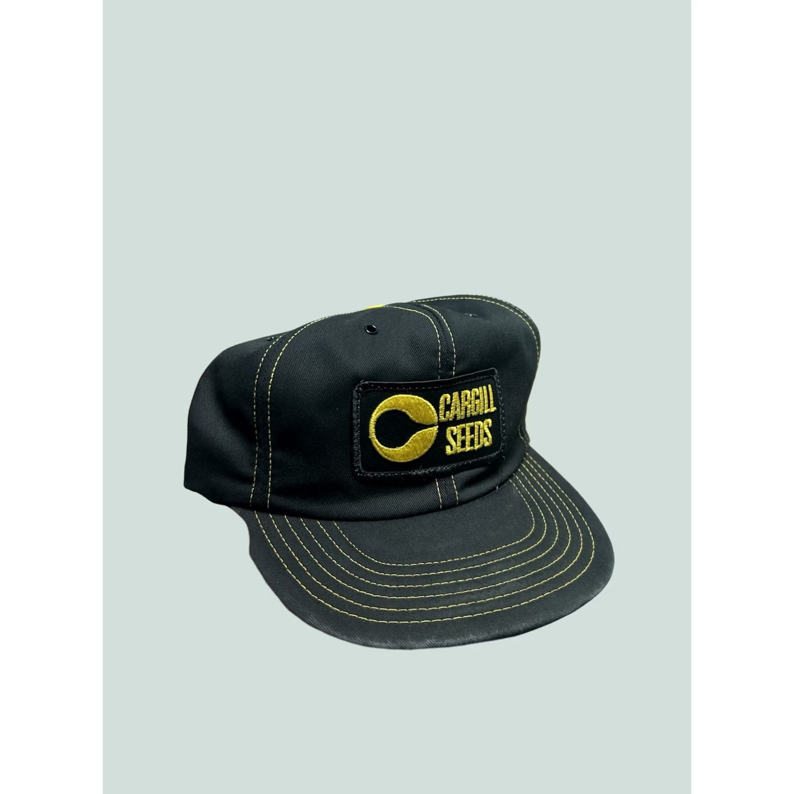 Vintage VINTAGE 80s Snapback Hat Cap Cargill Seeds Farm Patch USA Made Black MEN Adjustable Unbranded USA Theme Read Size ONE SIZE - 1 Thumbnail