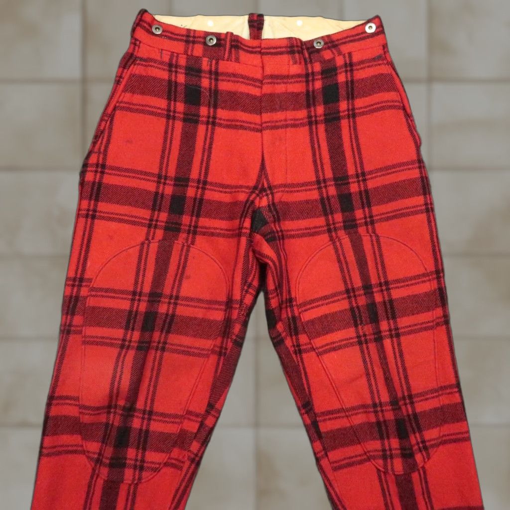 Vintage VINTAGE Woolrich Pants Mens 31x32 Red Buffalo Plaid Wool Outdoors USA Size US 31 - 1 Thumbnail
