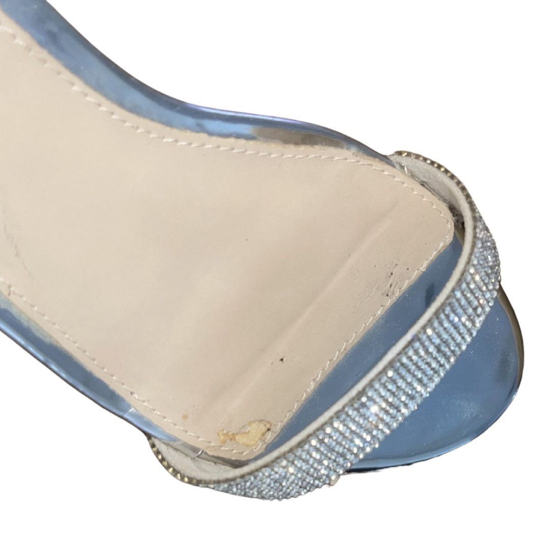Aldo Kerina Mini Wedge Silver Rhinestone Sparkler Sandal Dressy Size US 8.5 / IT 38.5 - 7 Thumbnail