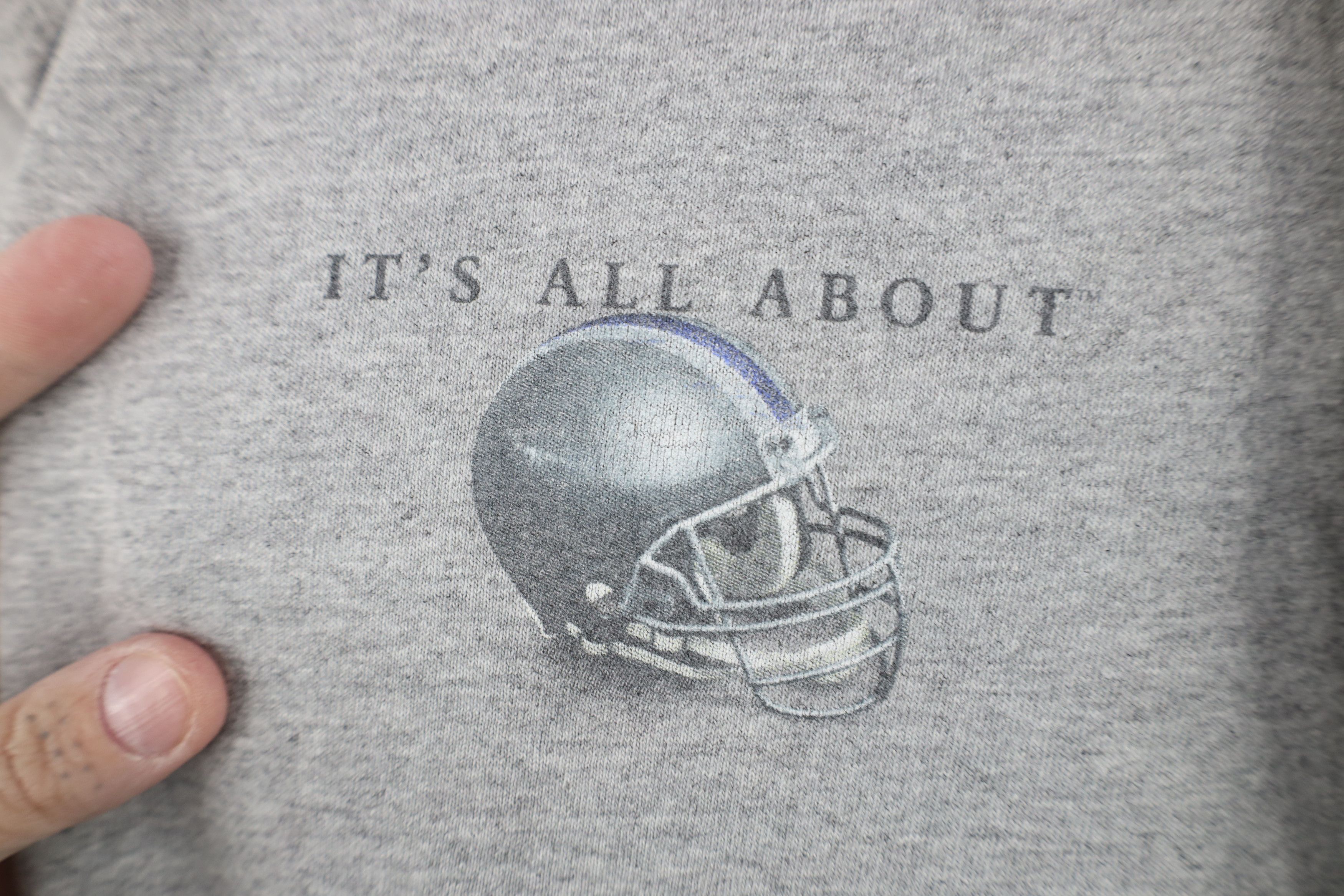 Vintage Vintage Y2K Spell Out It's All About Football T-Shirt Gray Size US XL / EU 56 / 4 - 4 Thumbnail