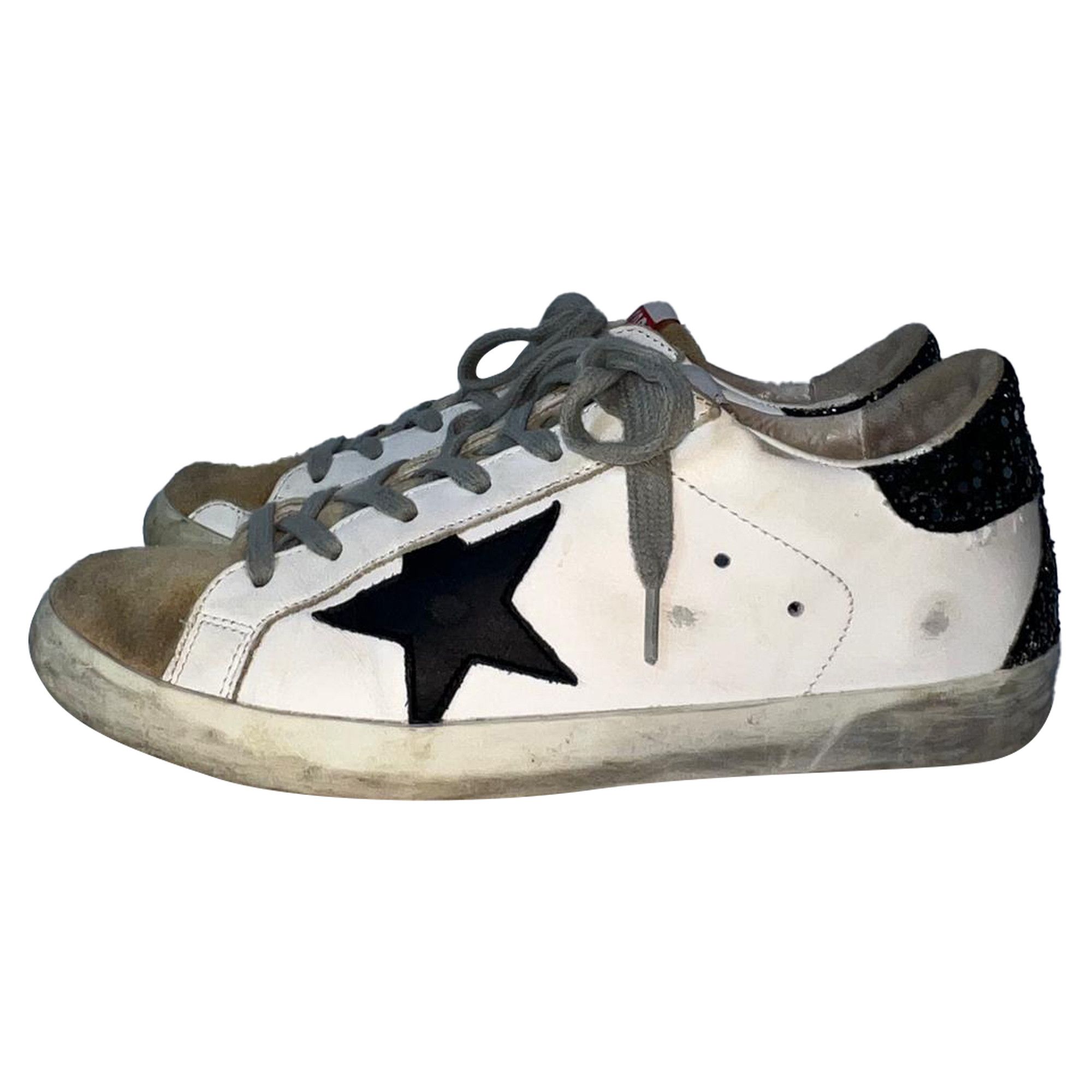 Golden Goose Golden Goose Super-Star Glittered Heel Tab Low-Top Sneakers Size US 8 / IT 38 - 1 Thumbnail