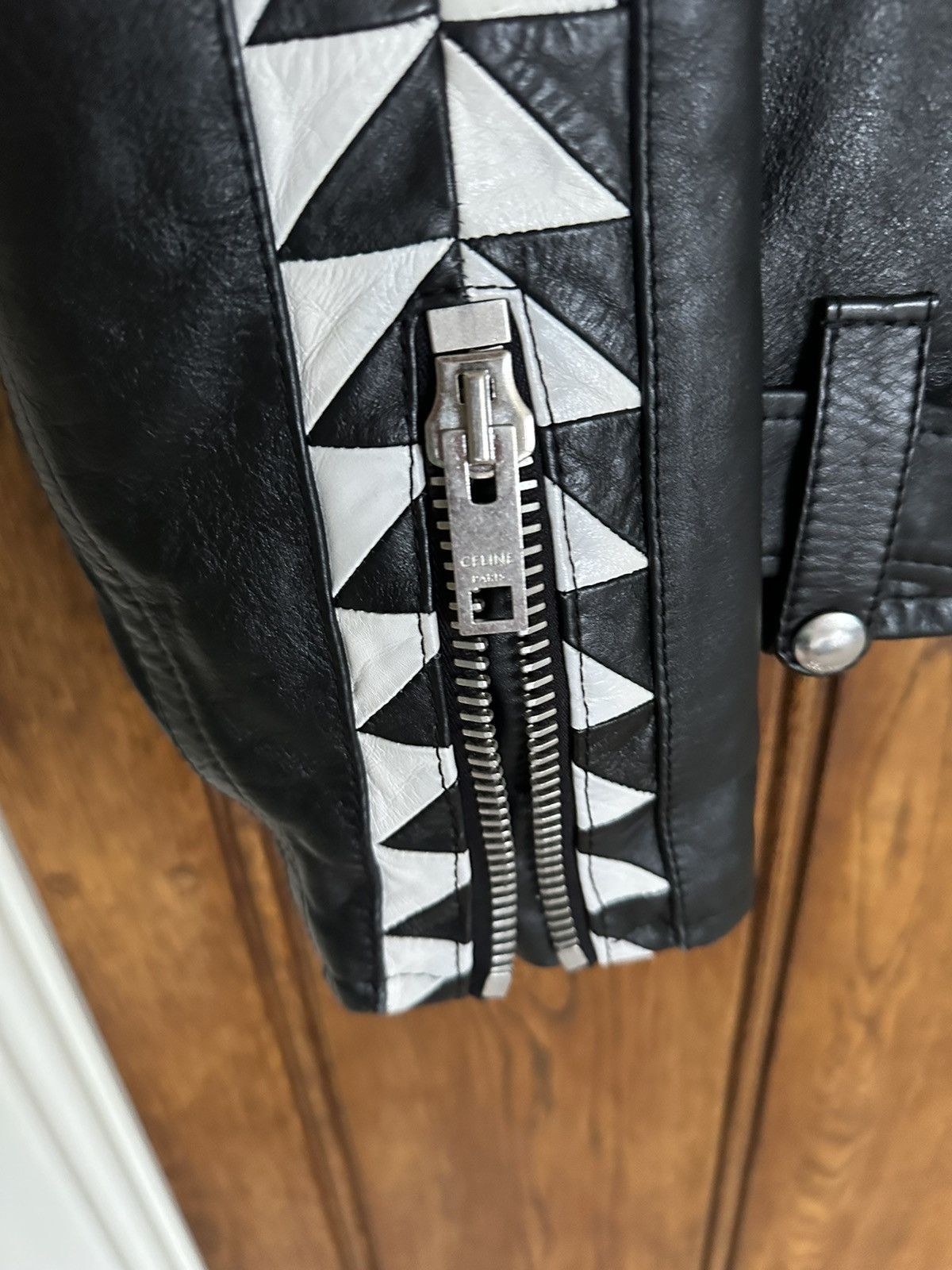 Celine SS22 $6500🤑 Celine biker D Ring leather jacket checkerboard Size US L / EU 52-54 / 3 - 11 Thumbnail