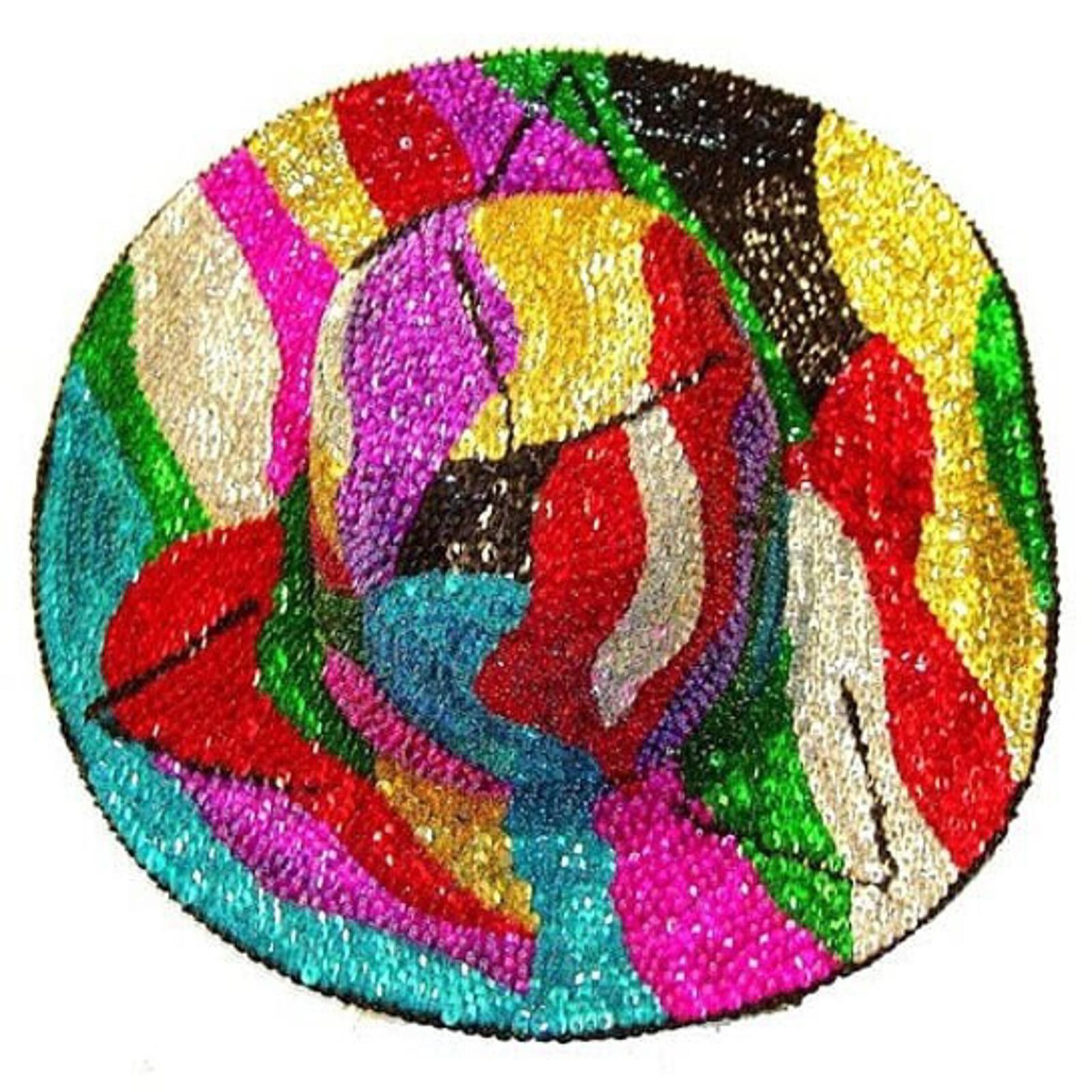 Designer Sequin Cowboy/Cowgirl Hat RAINBOW ZIGZAG Size ONE SIZE - 1 Preview