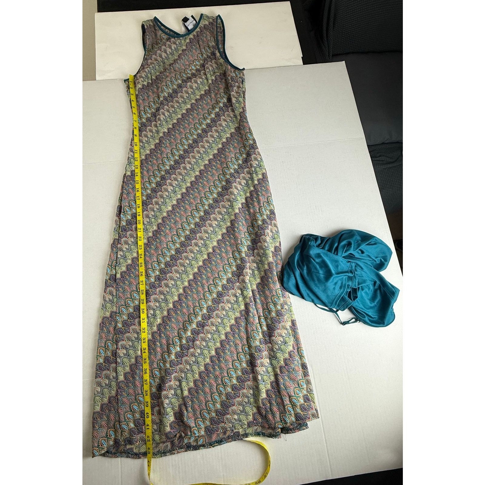 Donna Morgan Donna Morgan Blue Multi Dress With Mini Under Dress Size XL / US 12-14 / IT 48-50 - 9 Thumbnail