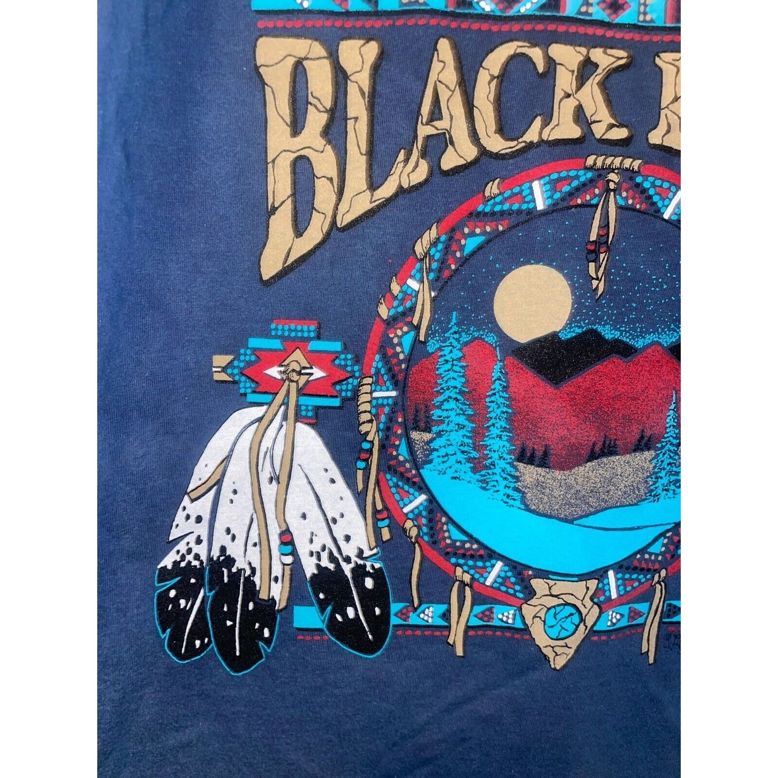 Jerzees Vintage Black Hills Shirt SD Native American Tee VTG 90s M Size US M / EU 48-50 / 2 - 3 Thumbnail