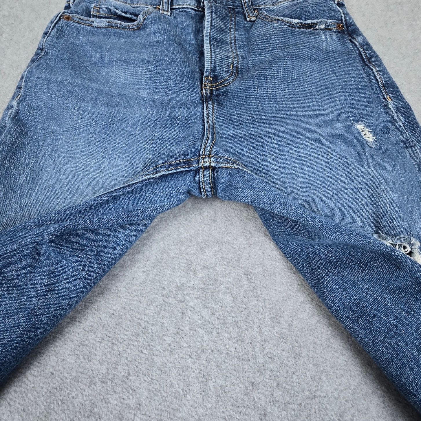 Old Navy Old Navy 4 Sky Hi Straight Button Fly Ripped Jeans 27x27 Size 27" / US 4 / IT 40 - 6 Thumbnail