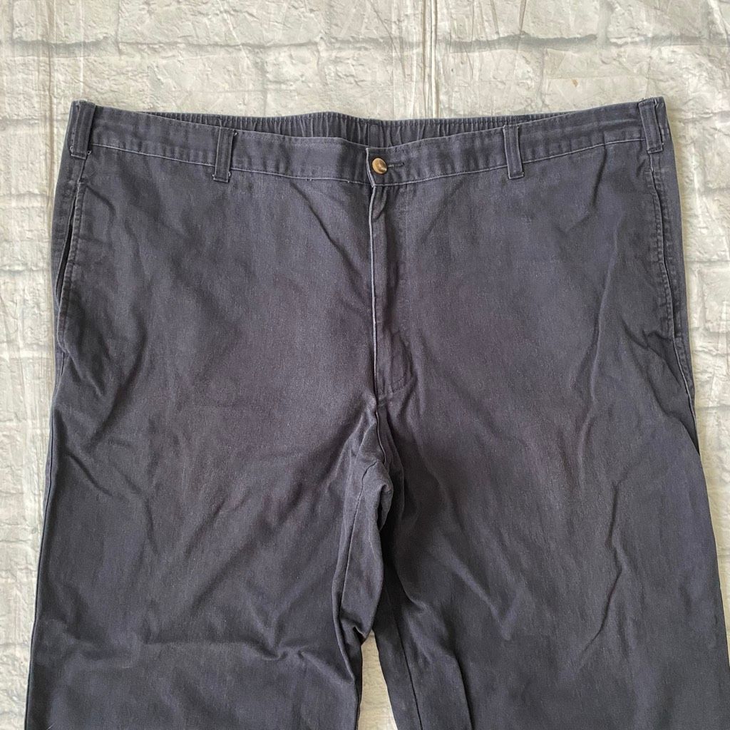 George George men 42x30 pull on chino pants w/front pockets black Size US 42 / EU 58 - 3 Thumbnail