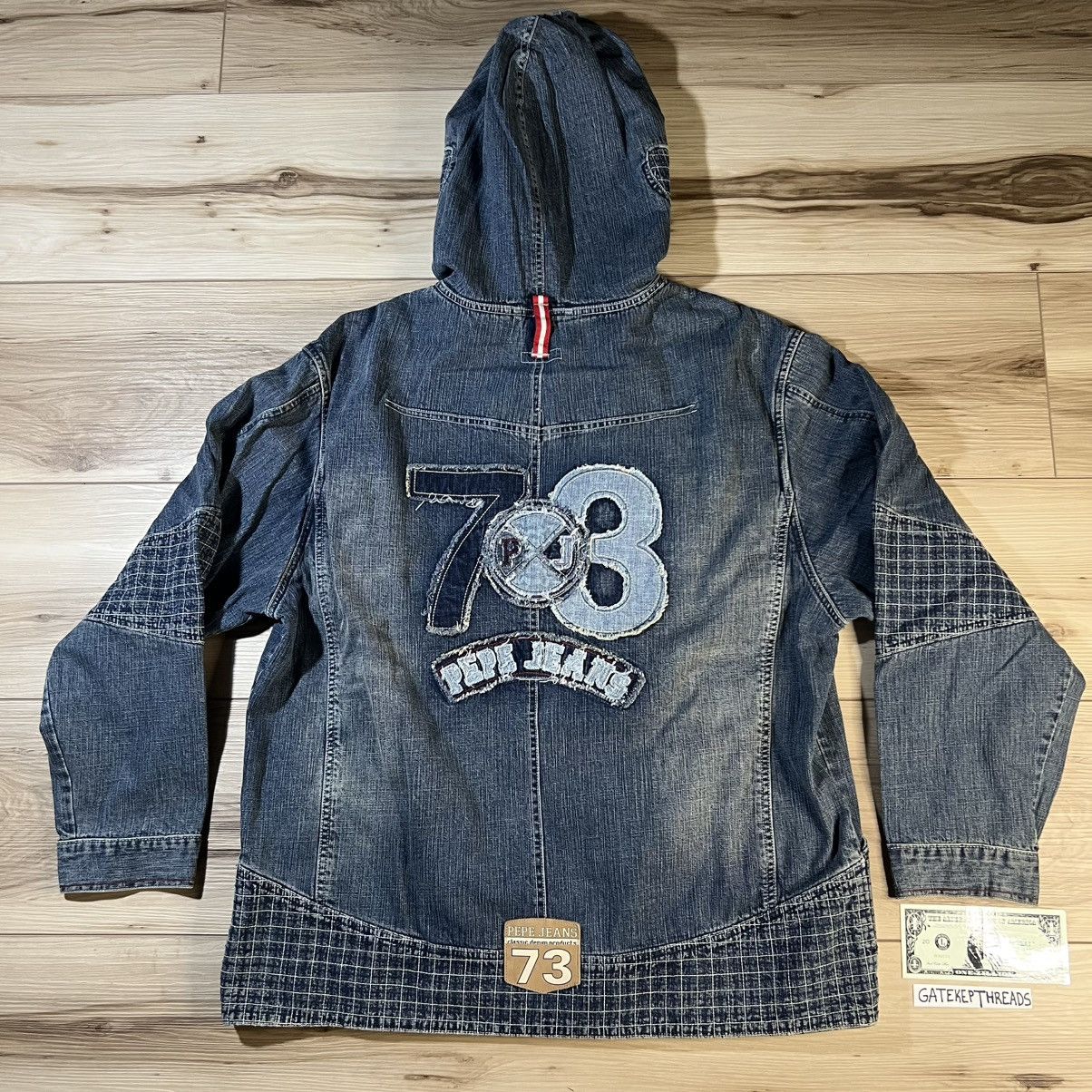 Pepe Jeans Blue Hooded Denim Jean Jacket Size US XL / EU 56 / 4 - 2 Thumbnail