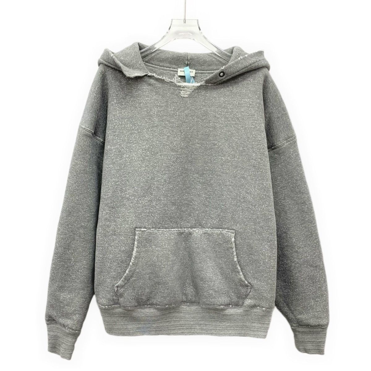 Yves Saint Laurent Yves Saint Laurent Grey Vintage Logo Hooded Sweatshirt K26WX Size L / US 10 / IT 46 - 1 Thumbnail