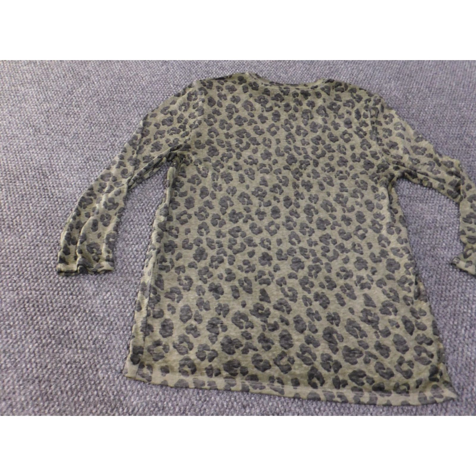 Lucky Brand Lucky Brand Blouse Shirt Women Crew Neck Green Animal Print Knit Modal L Casual Short Sleeve Basic Regular Stretch - (Remove stray punctuation) Size L / US 10 / IT 46 - 7 Thumbnail