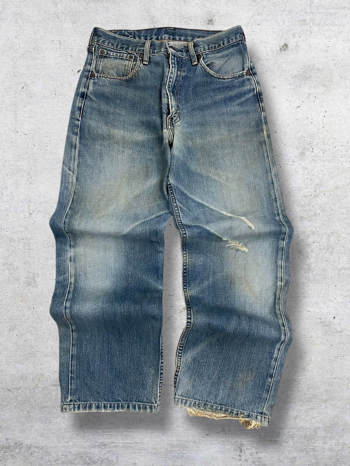 Levi's Vintage Clothing VINTAGE 504 LEVIS USA DESIGNER 90S MUDWASH DISTRESSED DENIM Size US 29 - 1 Thumbnail