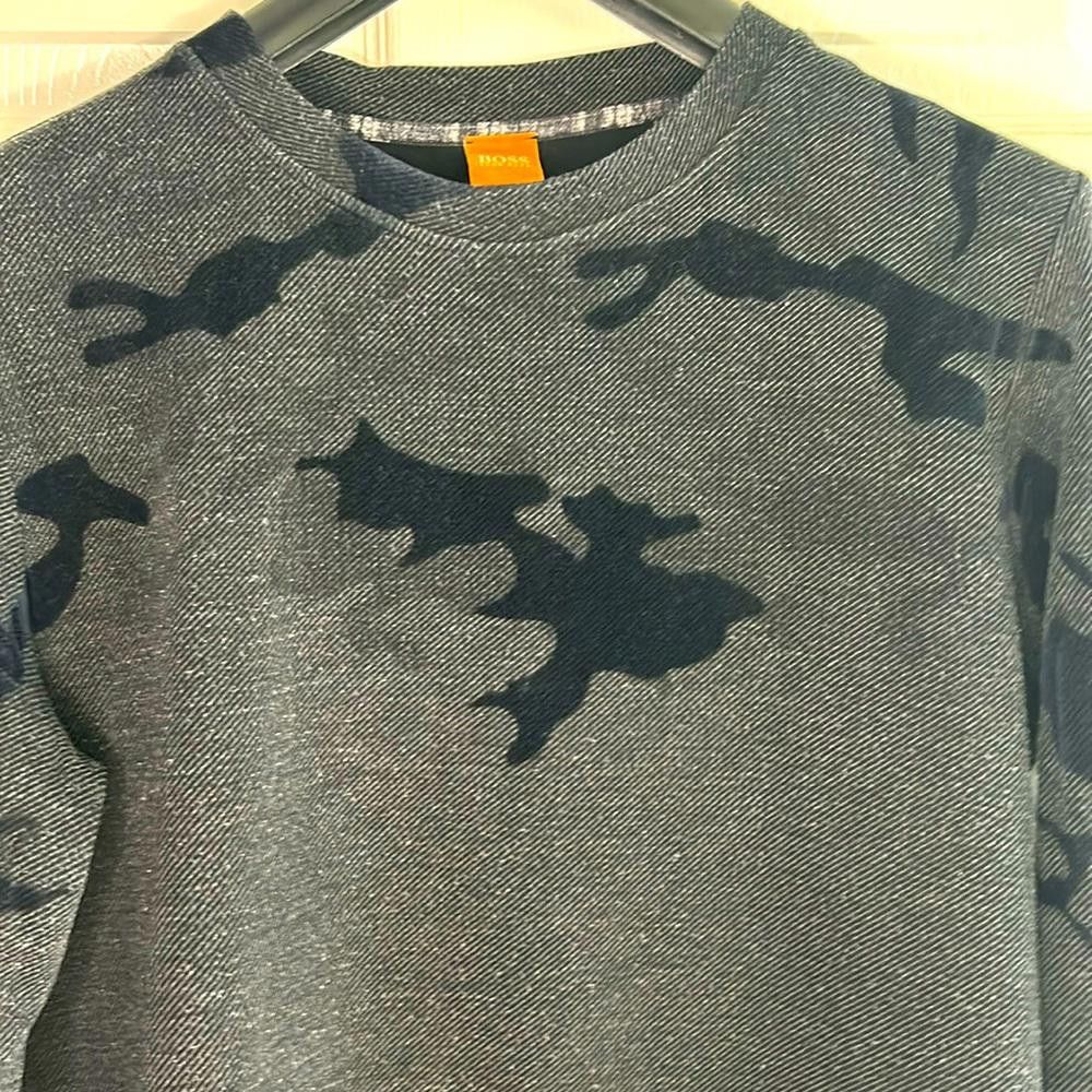 Hugo Boss BOSS Pullover Crew Sweat -Med -Grey -Flocked Camo Size US M / EU 48-50 / 2 - 1 Thumbnail