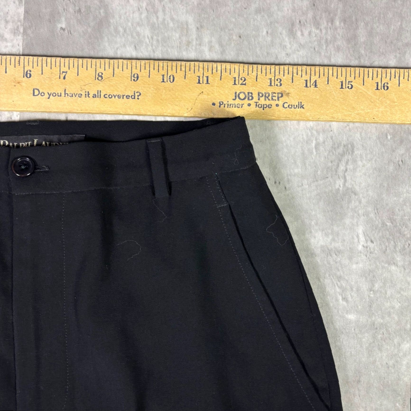 Ralph Lauren Ralph Lauren Collection Black Trousers High Rise Straight Leg Size 4 Women Pants Wool 29in Inseam Flat Front Beaded Accents Classic Dress Pants Size 27" / US 4 / IT 40 - 3 Thumbnail
