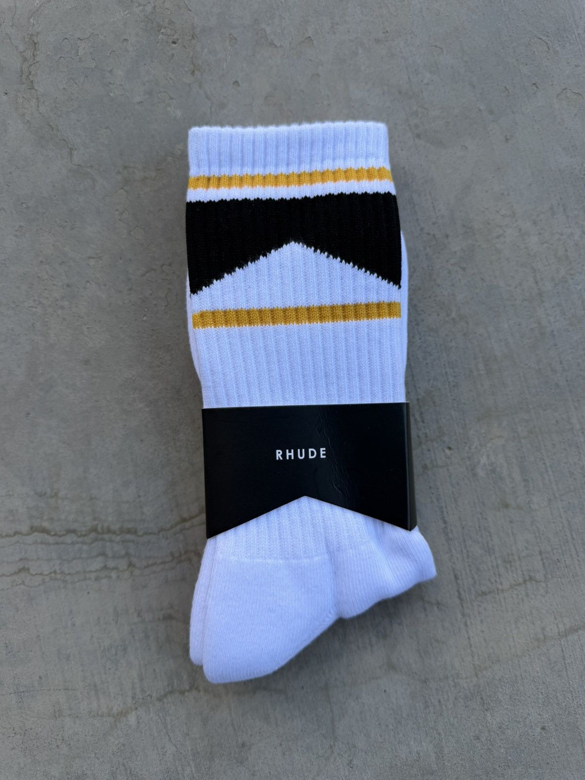 Rhude Rhude Cheveron Logo Socks White SSense Exclusive Brand New Size ONE SIZE - 1 Thumbnail