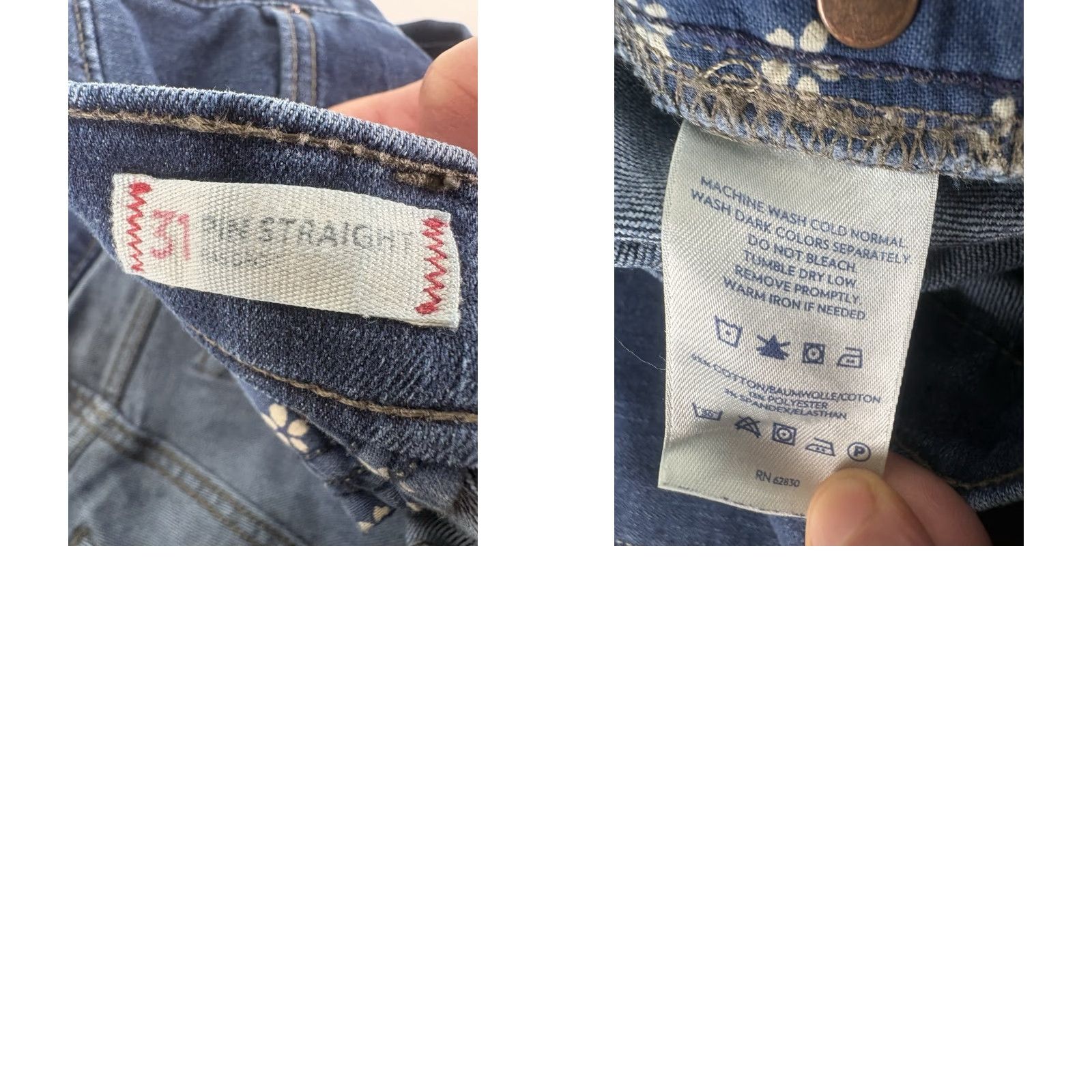 Lands' End Lands' End Canvas Pin Straight Jeans Womens Size 10 Blue 100% Cotton Denim Regular Rise Mid 5-Pocket Design Easy Care Machine Washable Big: 29 Inseam Size 32" / US 10 / IT 46 - 8 Thumbnail