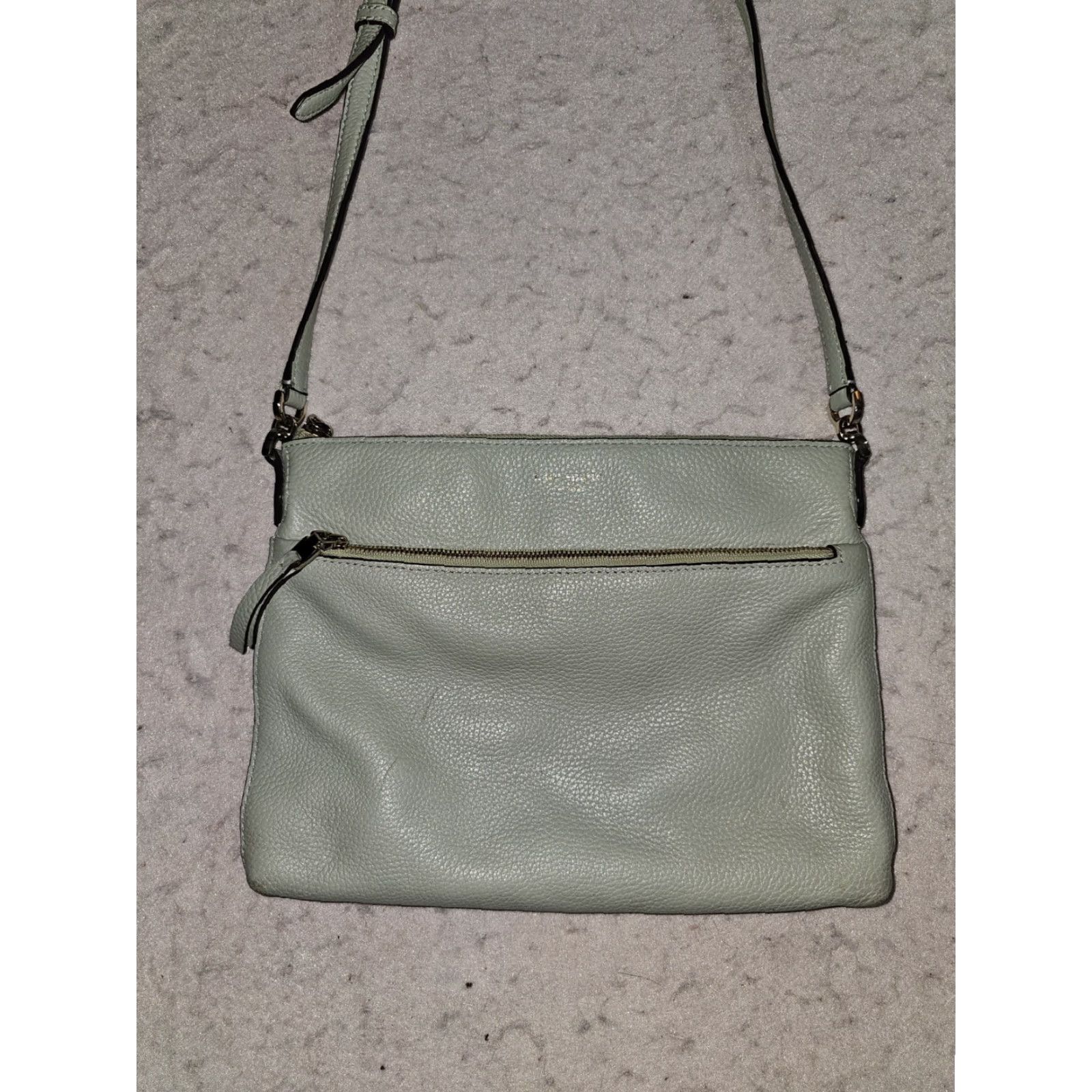 Vintage VINTAGE kate spade new york Pebbled Leather Crossbody Bag w/ Adjustable Strap Seafoam Green Size ONE SIZE - 2 Thumbnail