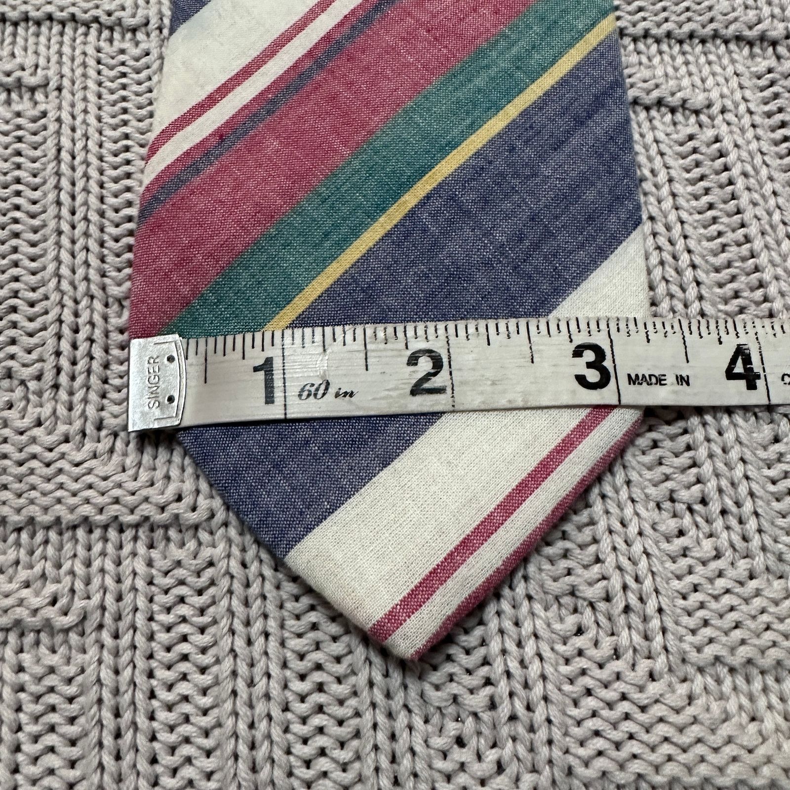 Haspel Vintage Haspel striped summer cotton tie Size ONE SIZE - 5 Thumbnail
