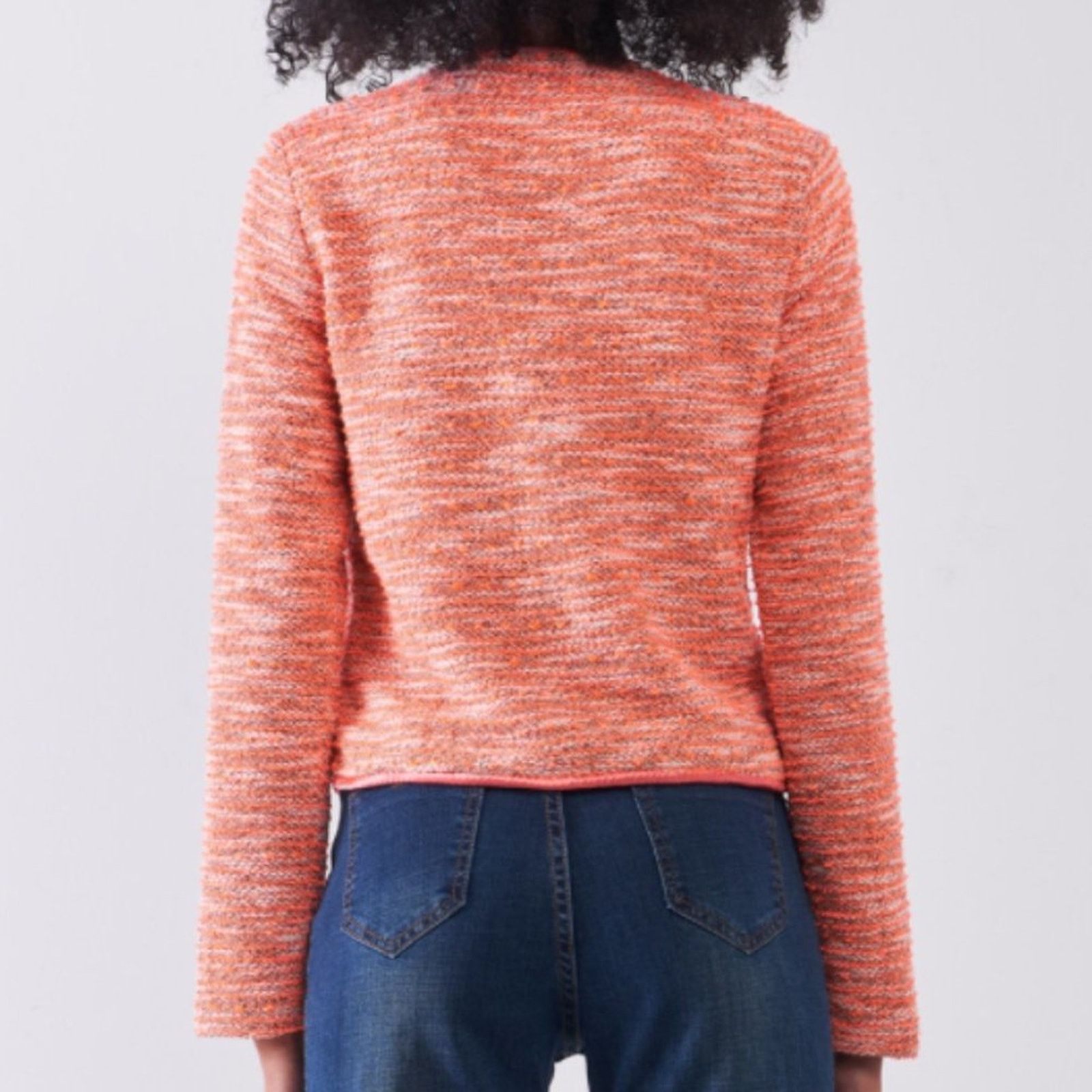 Other Orange Vintage Tweed Front Zip-Up Detail Jacket With Pockets Size XS / US 0-2 / IT 36-38 - 6 Thumbnail