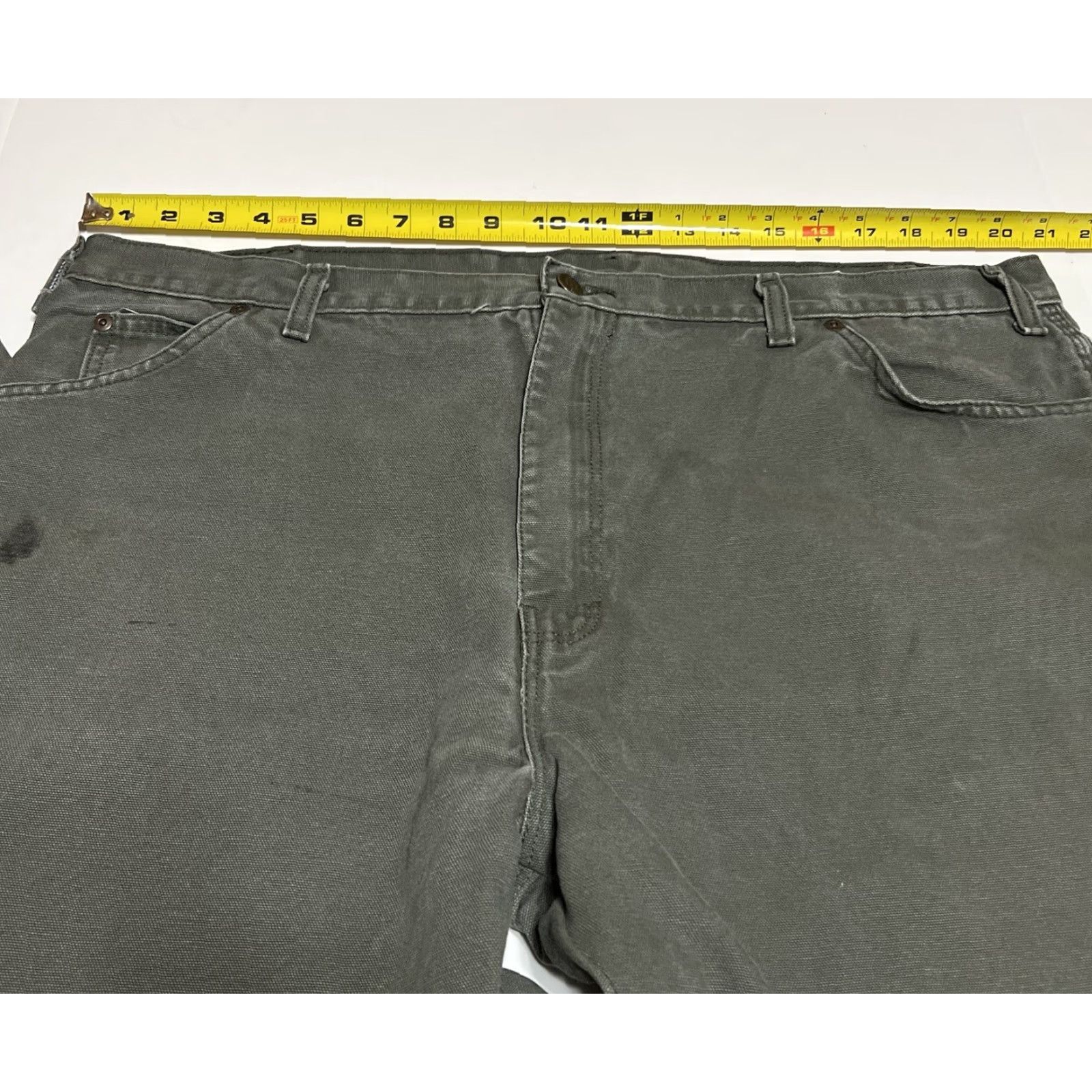 Dickies Dickies Carpenter Pants Green Canvas Workwear Mens Tag 42x30 Measure 42x27 Stain Size US 42 / EU 58 - 3 Thumbnail