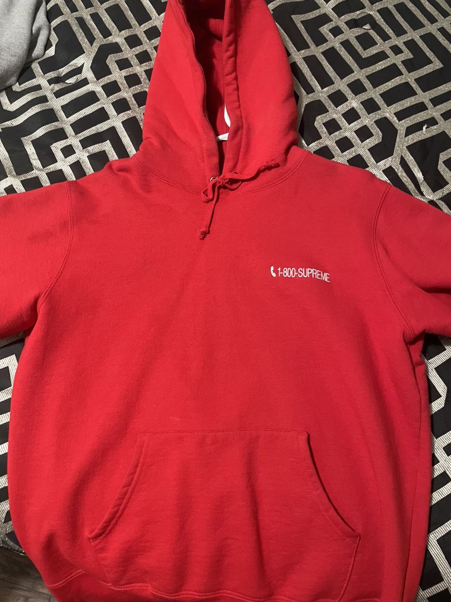 image of 1-800 Supreme Hoodie in Red, Men's (Size Medium)