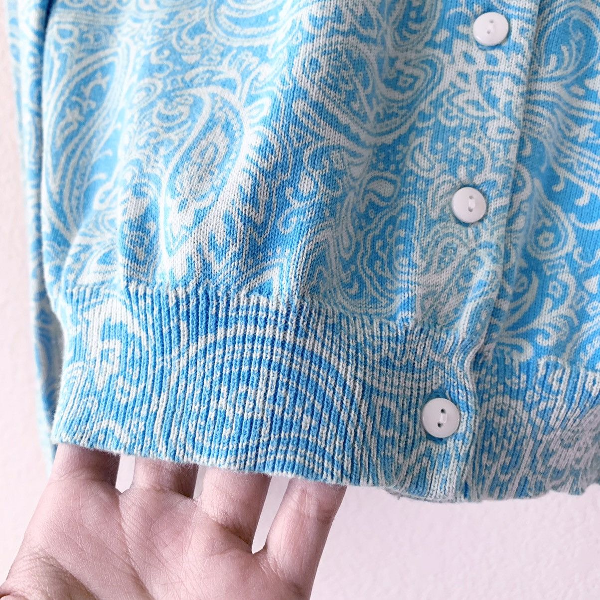 Y2K paisley blue cardigan