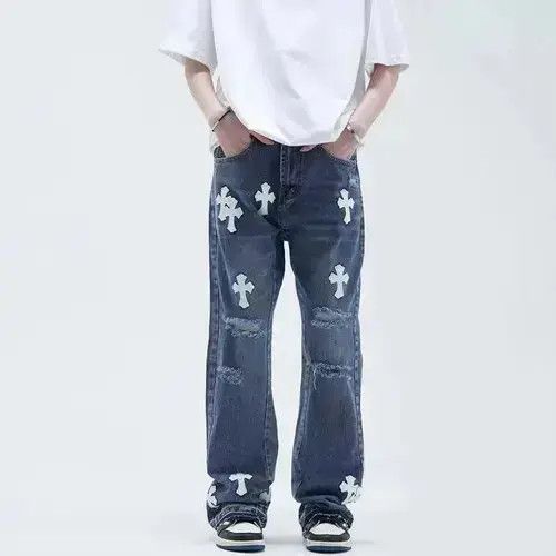 VIBE High street hip hop cross patch bootcut jeans Size US 32 / EU 48 - 3 Thumbnail
