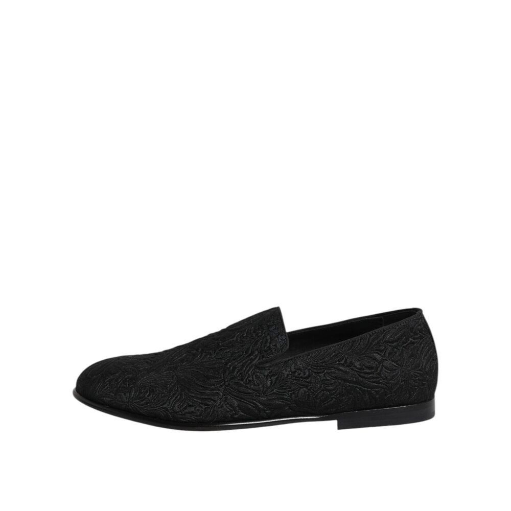 Dolce & Gabbana Dolce & Gabbana Black Jacquard Slip On Loafers Formal Shoes Size US 7 / EU 40 - 6 Thumbnail