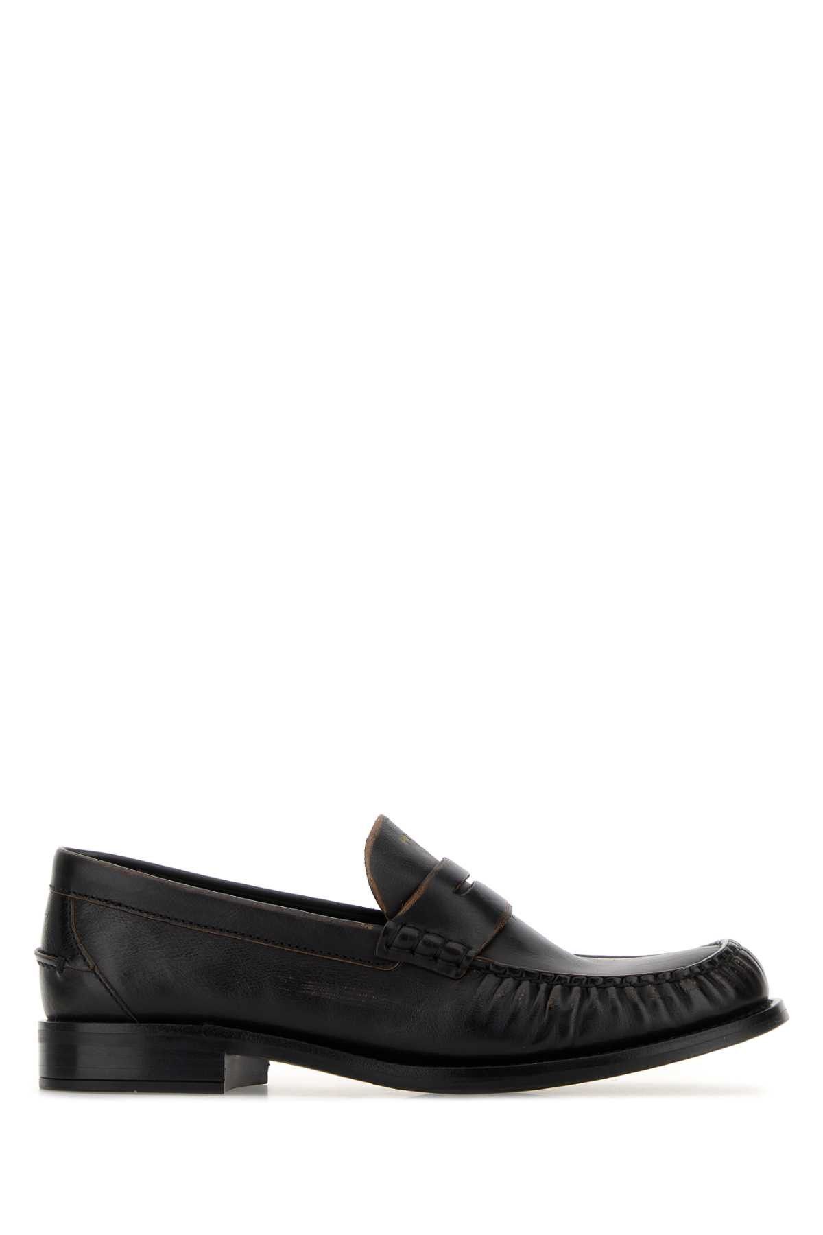 Prada Black Leather Loafers Size US 8.5 / IT 38.5 - 1 Thumbnail