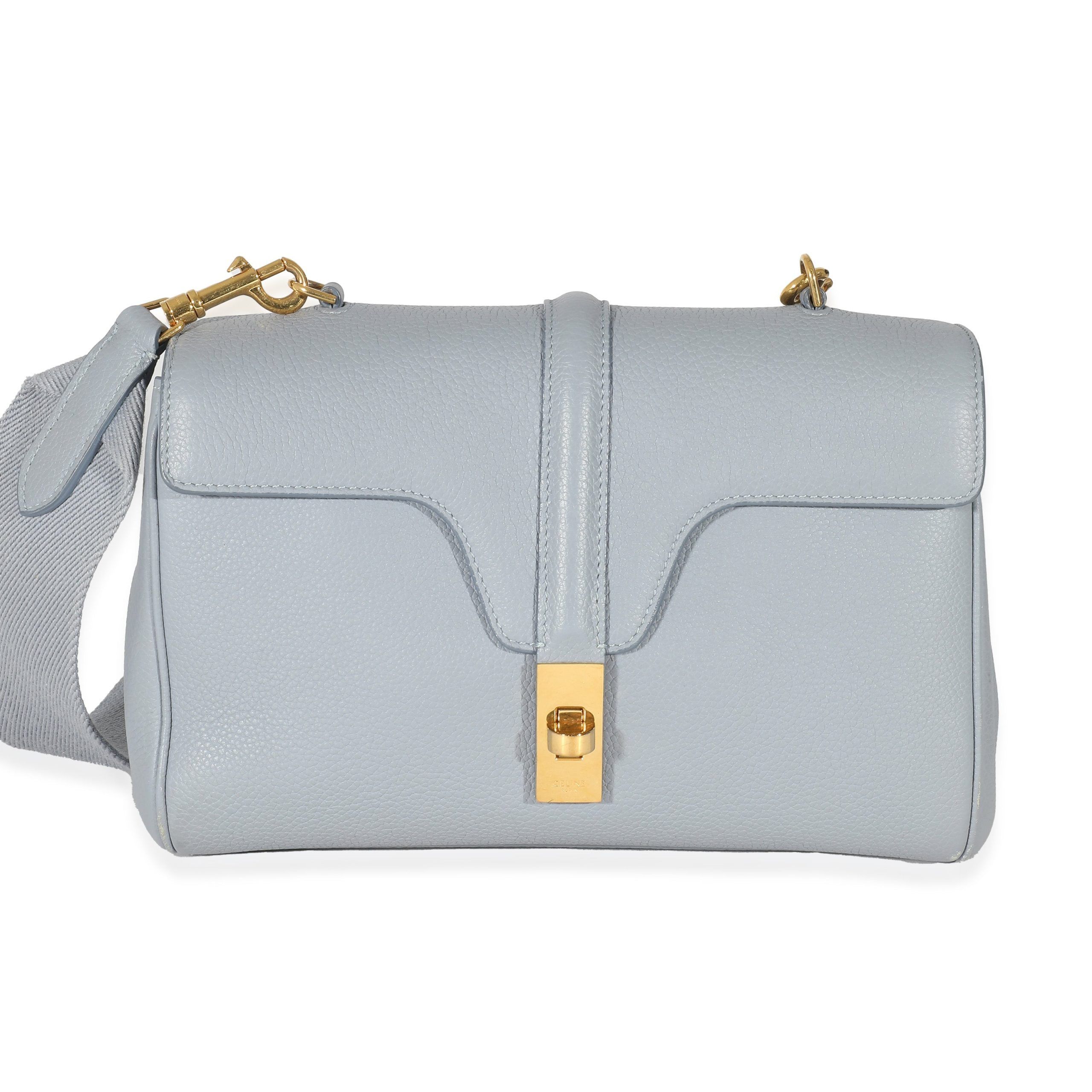 image of Celine Arctic Blue Supple Grained Calfskin Teen Soft 16, Women's