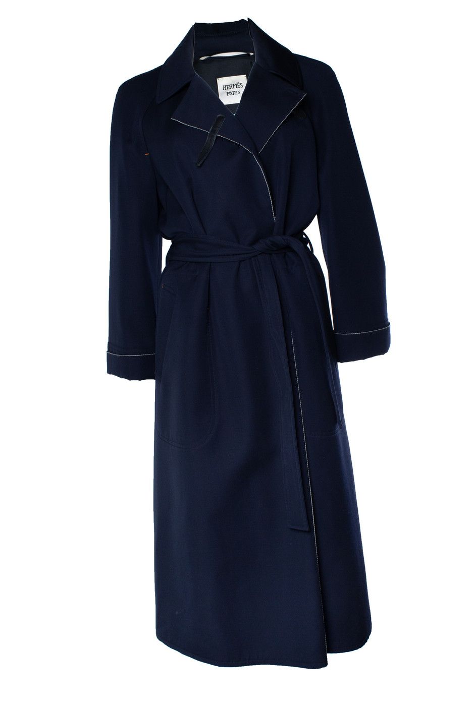 Hermes Hermes, blue wool trench coat Size M / US 6-8 / IT 42-44 - 1 Thumbnail