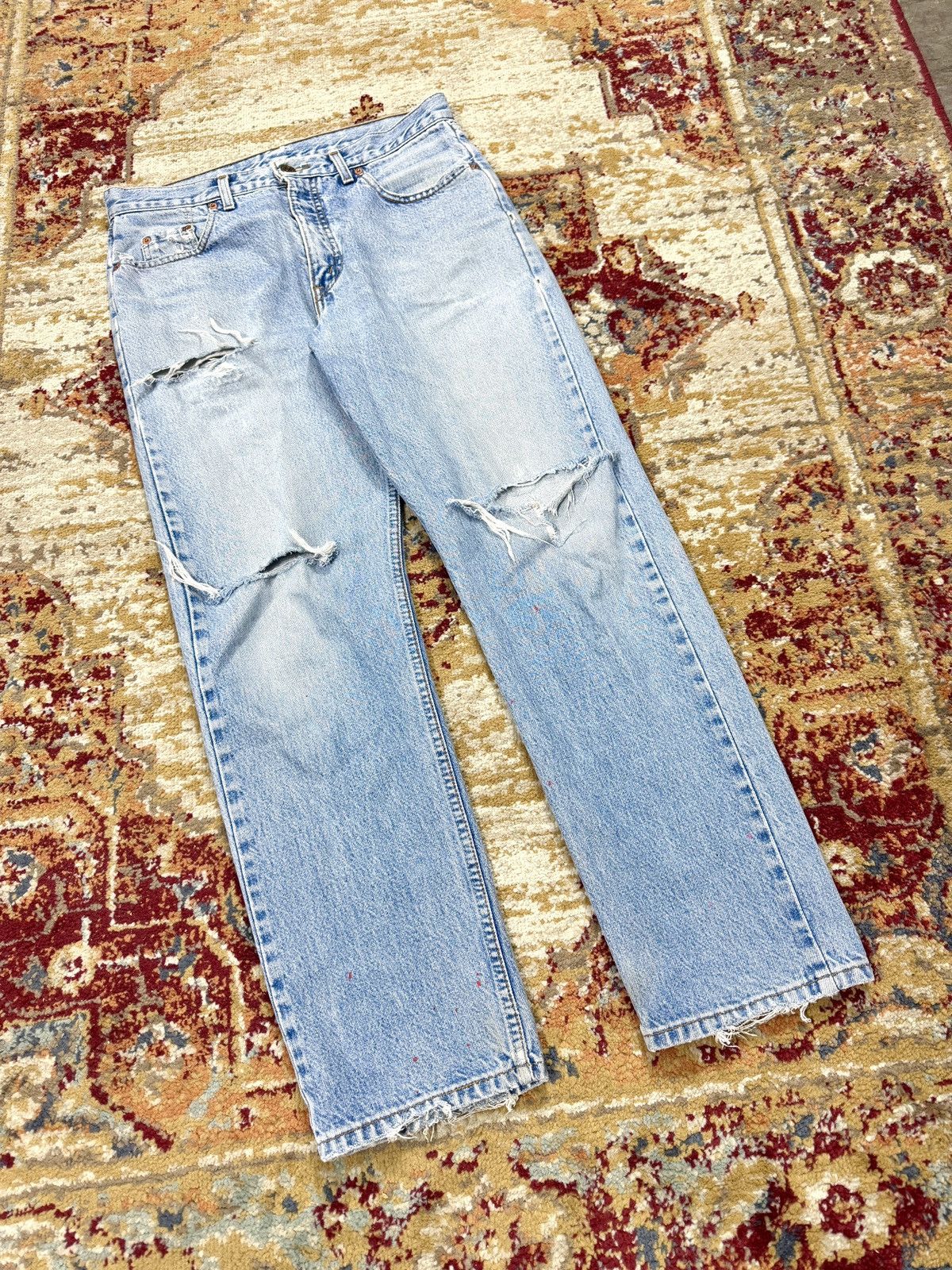 Levi's × Levi's Vintage Clothing × Vintage PERFECT Baby Blue Washed Levi's 615 Denim Light Jeans Size US 32 / EU 48 - 1 Thumbnail
