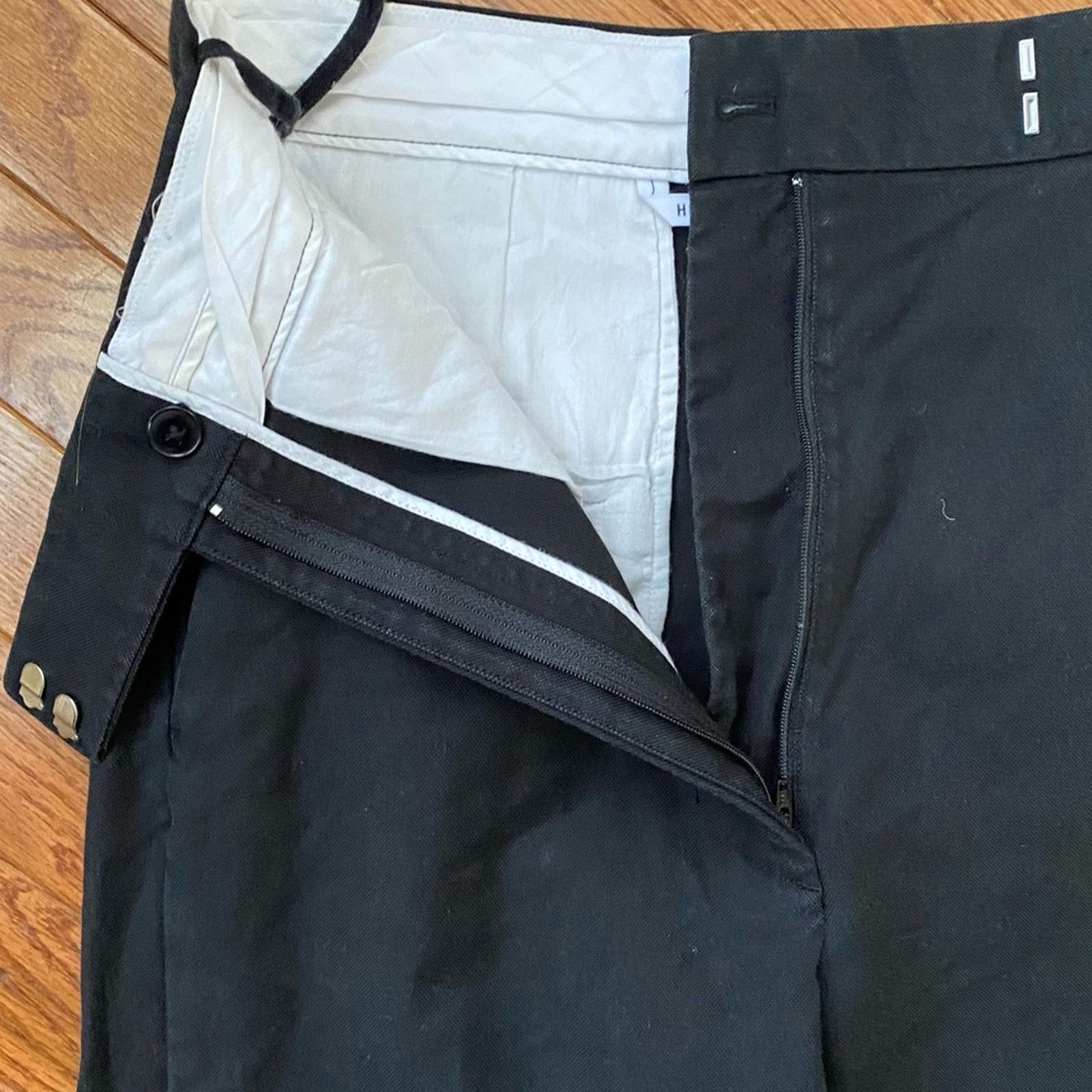 Helmut Lang Helmut Lang $495 Womens Black Trouser Pant w Plaid Cuff 2 Size 26" / US 2 / IT 38 - 5 Thumbnail