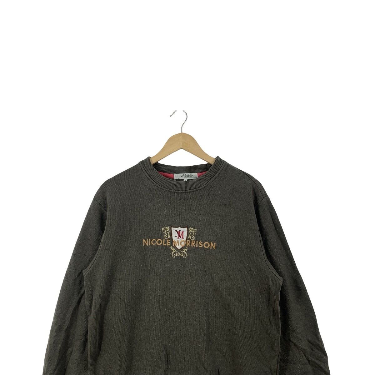 Other Nicole Morrison Embroidered Crest Crewneck Sweatshirt Olive Size M / US 6-8 / IT 42-44 - 2 Thumbnail
