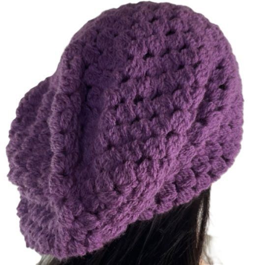 Handmade Crochet Slouch Hat Slouchy Beanie Snood Handmade Adult Size Size ONE SIZE - 3 Thumbnail