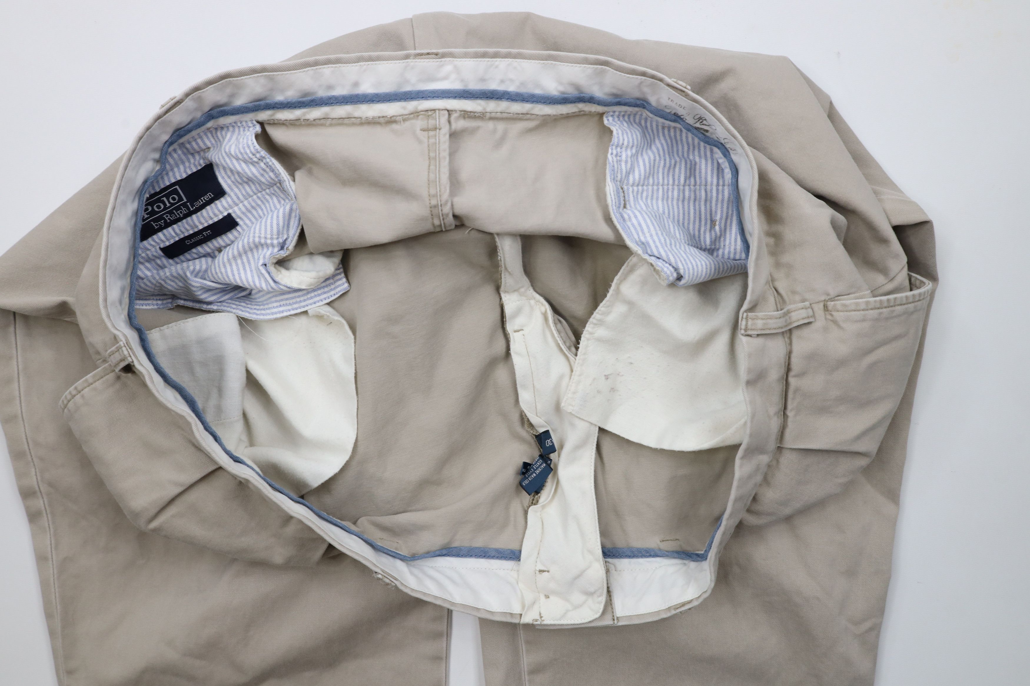 Ralph Lauren × Vintage Vintage Ralph Lauren Wide Leg Chino Pants Beige Cotton Size US 44 / EU 60 - 11 Thumbnail