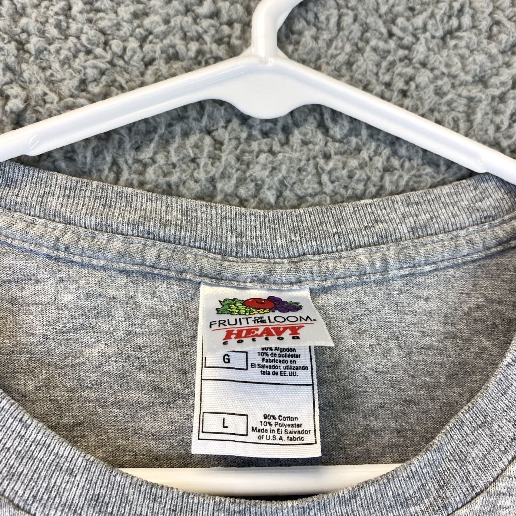 Fruit Of The Loom Fruit of the Loom Men's T-Shirt Logo Tee Short Sleeve Gray Large Casual Basics 2020s Size US L / EU 52-54 / 3 - 3 Thumbnail