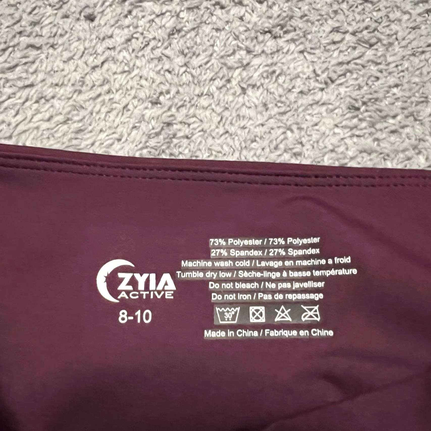 Vintage Zyia Active Leggings Womens 8-10 Maroon Pocket High Rise Cropped Pants 8 Red Womens Leggings Cropped Zyia Active Size 30" / US 8 / IT 44 - 5 Thumbnail