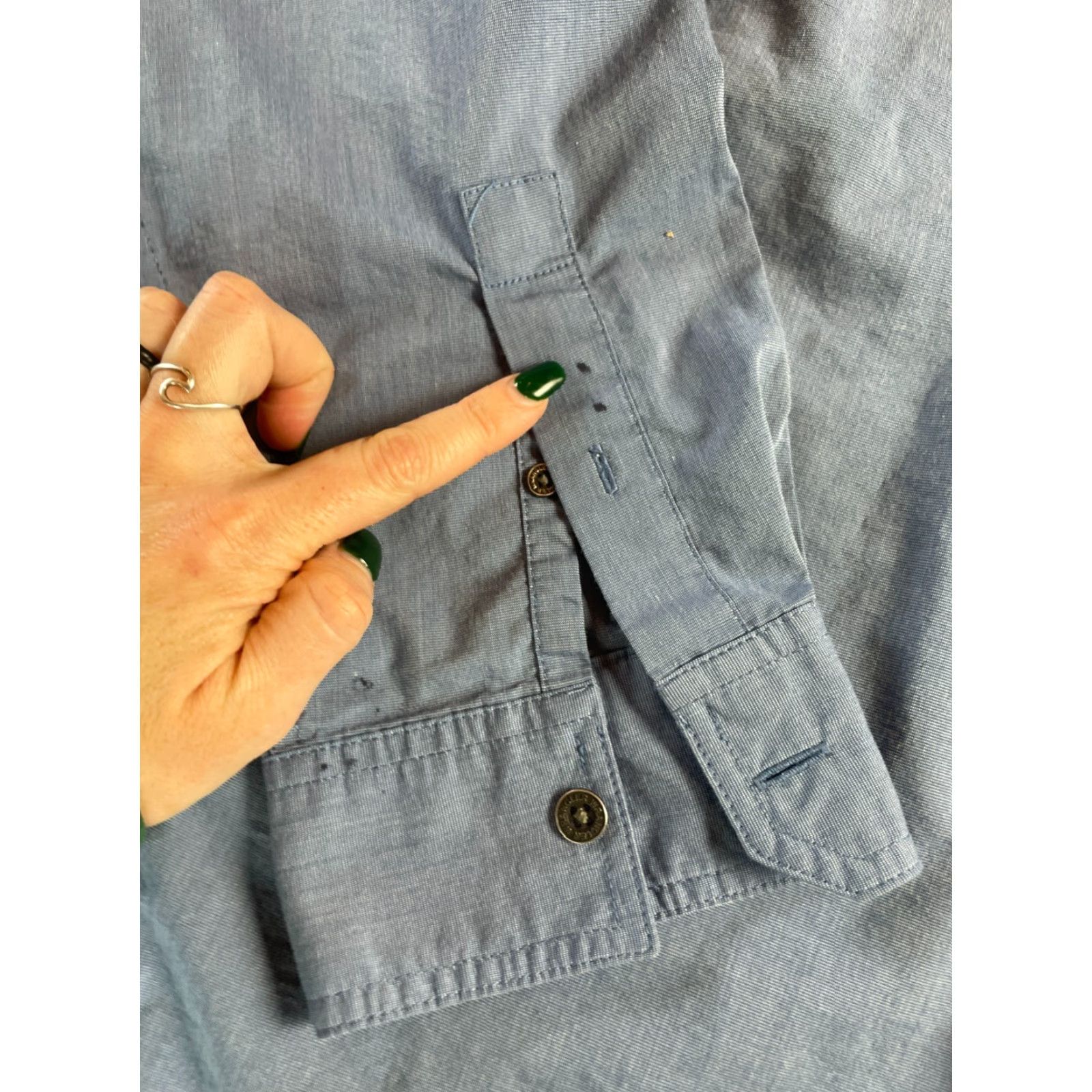 Wrangler Wrangler Shirt Men's XL Blue Metal Buttons Regular Fit Long Sleeve Button-Up Vented Size US XL / EU 56 / 4 - 7 Thumbnail
