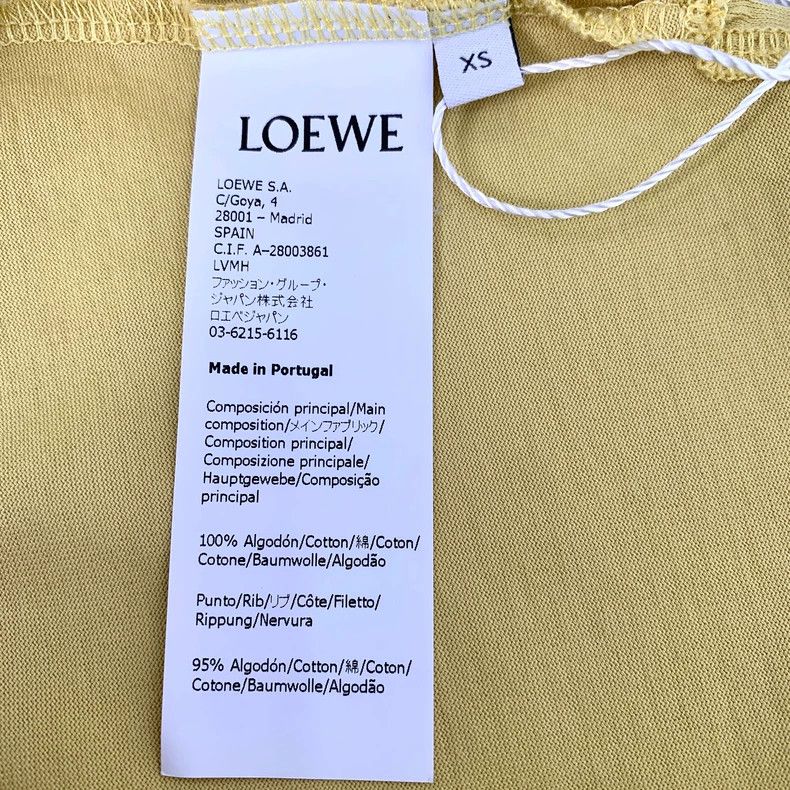 Loewe Loewe Yellow logo embroidered cotton round neck short slee Size XS / US 0-2 / IT 36-38 - 7 Thumbnail