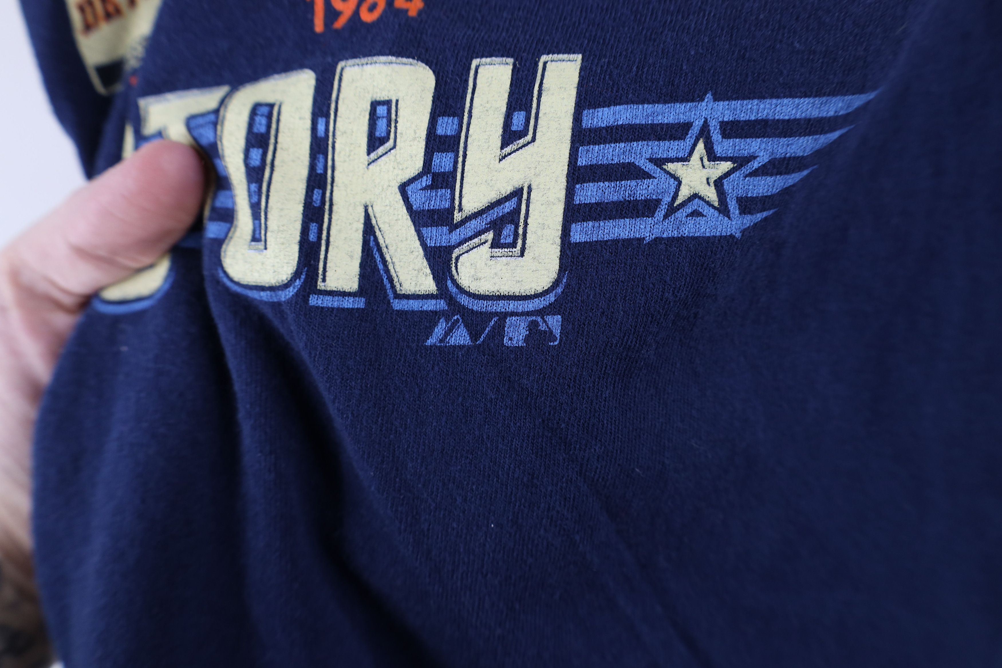 Majestic × Vintage Retro Majestic Spell Detroit Tigers Baseball T-Shirt Blue Size US XS / EU 42 / 0 - 11 Thumbnail
