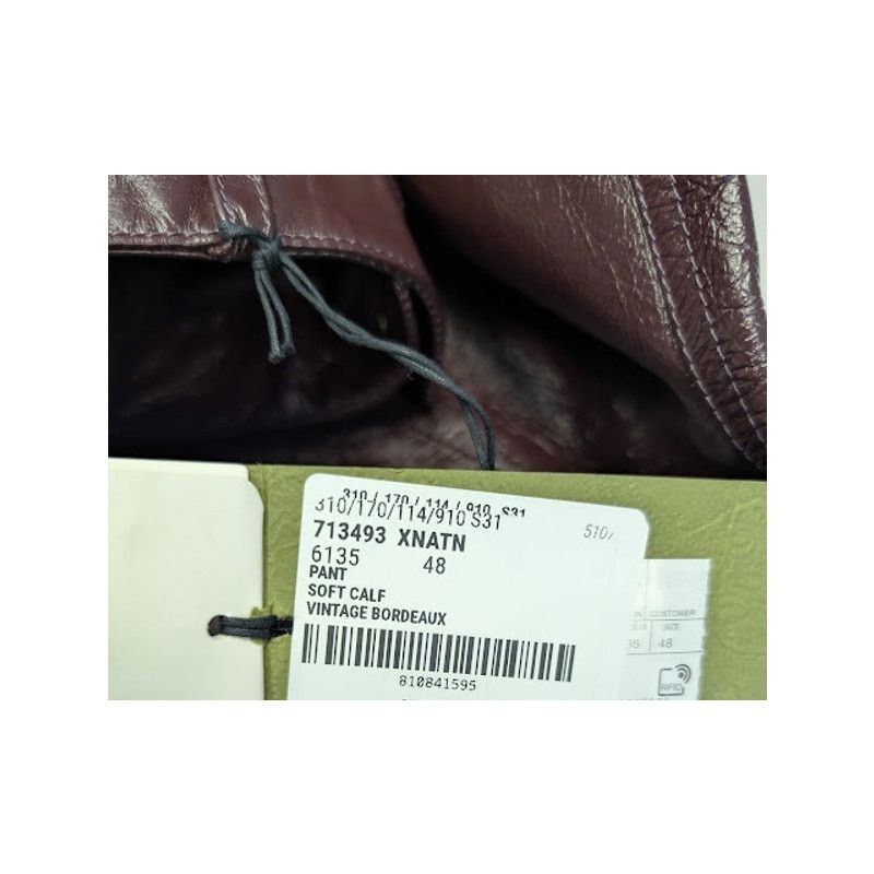 Gucci o1rshd1 Soft Leather Pants in Bordeaux Size US 32 / EU 48 - 23 Thumbnail