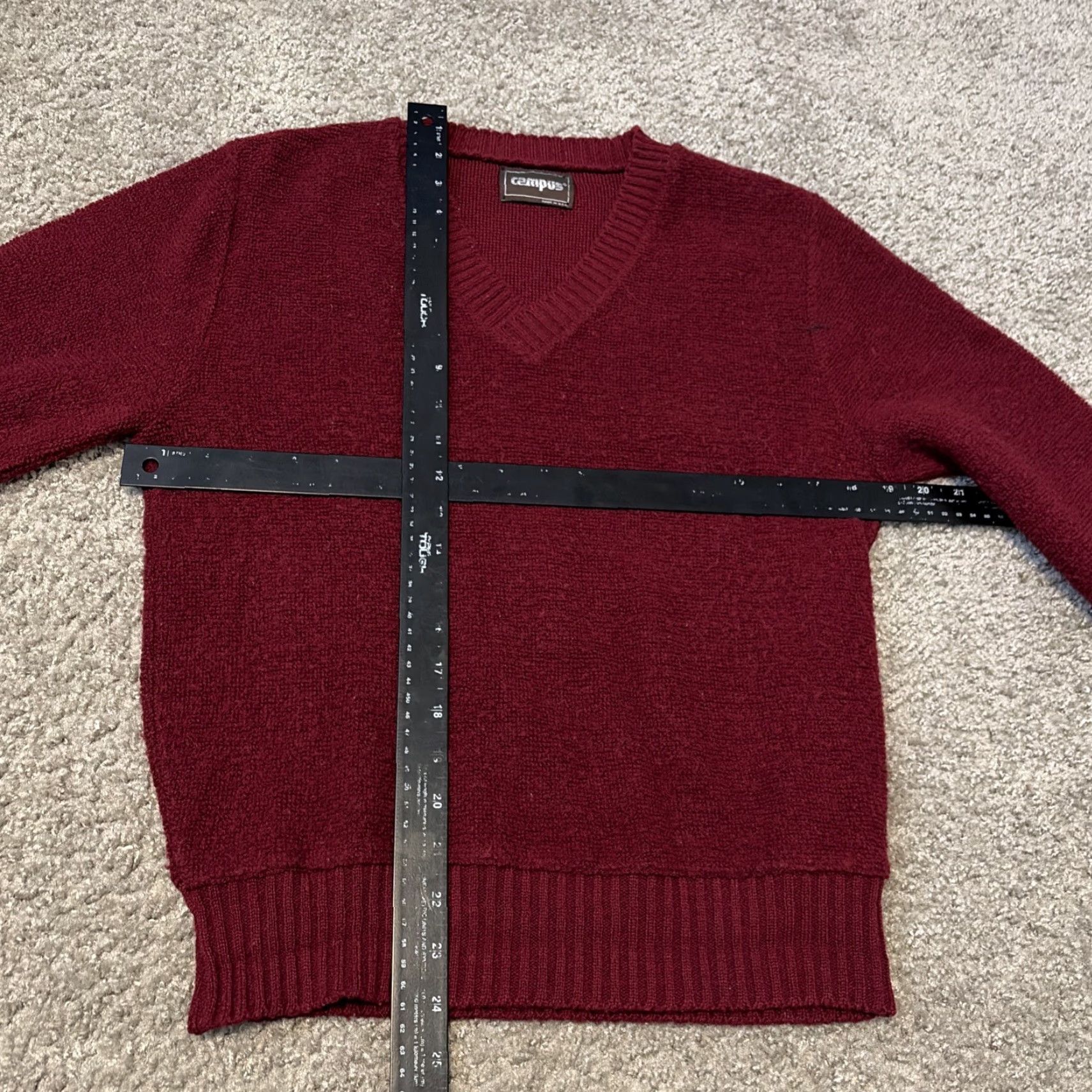 Vintage VINTAGE Campus Sweater Shirt Mens Small Red V-Neck Acrylic Knit USA 70s Pullover Size US S / EU 44-46 / 1 - 5 Thumbnail