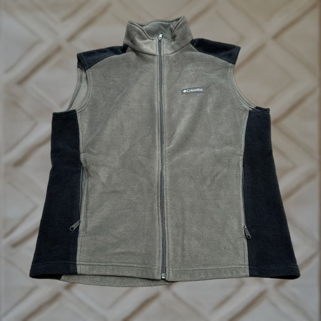 Vintage Columbia Vest Mens Large Gray Black Full Zip Fleece Steens Mountain Outdoor Hiking Pockets Size US L / EU 52-54 / 3 - 1 Thumbnail