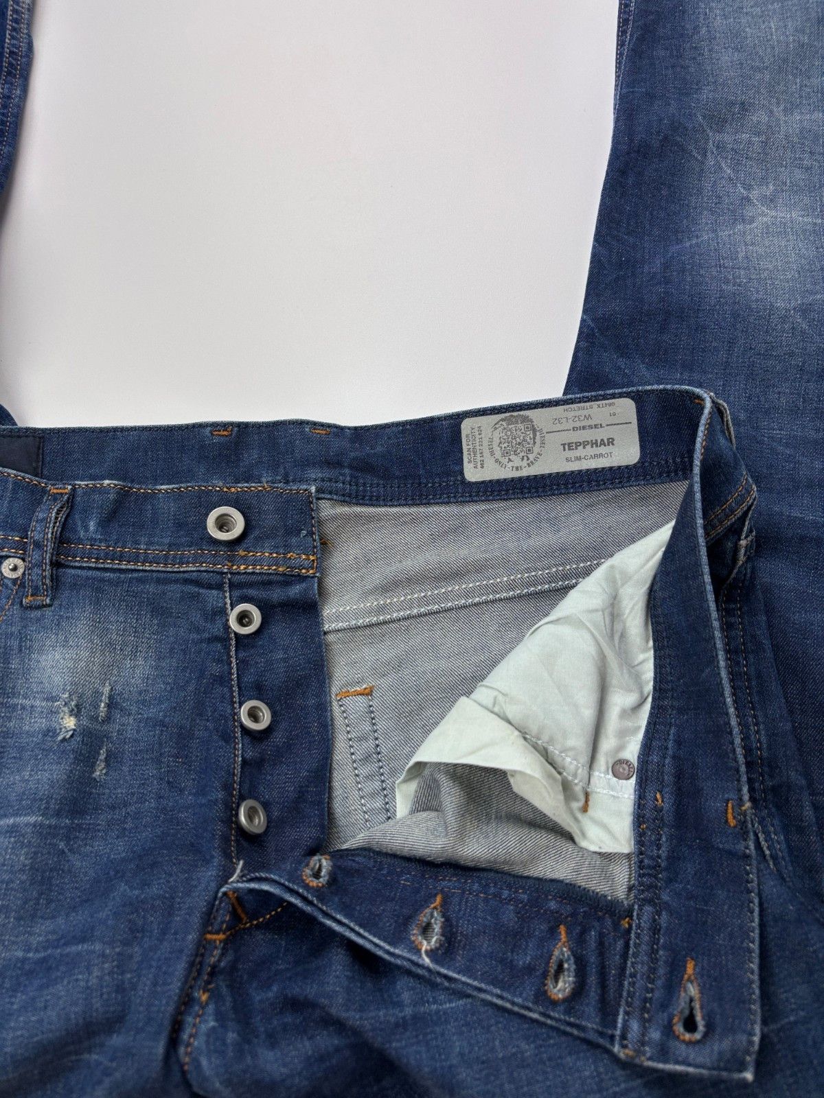 Diesel Diesel Tepphar Slim Carrot Jeans Stretch Blue Mens 32x32 Size US 32 / EU 48 - 7 Thumbnail